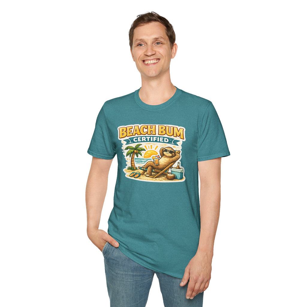 Beach Bum Certified T-Shirt — Retro Tropical Vacation Tee