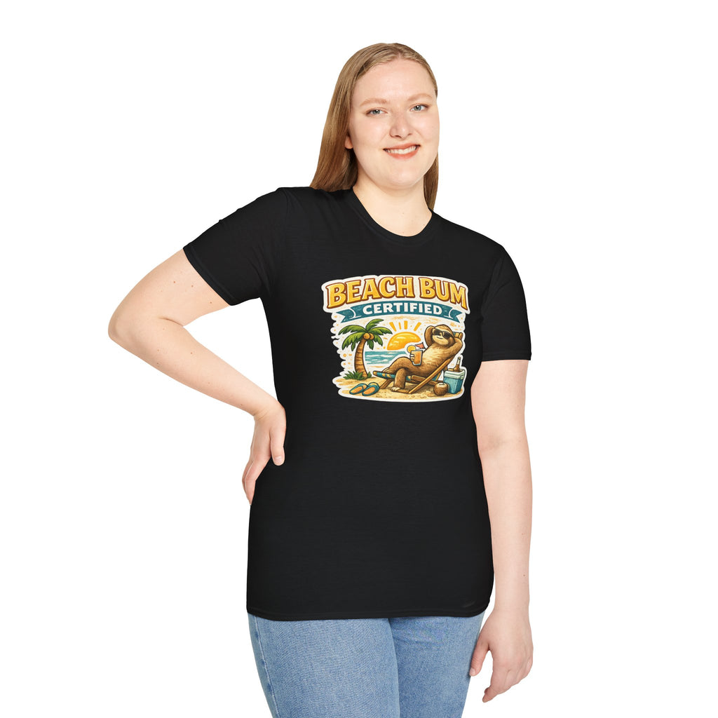 Beach Bum Certified T-Shirt — Retro Tropical Vacation Tee