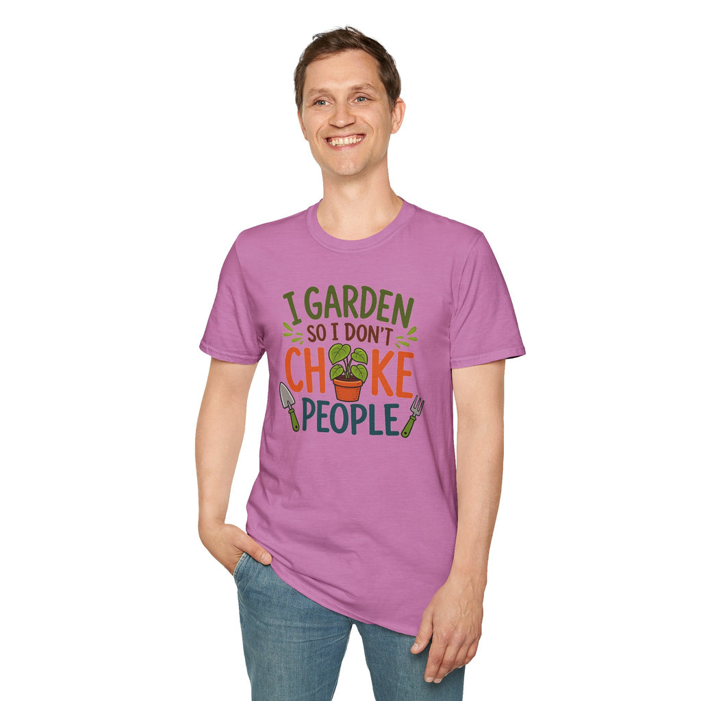 Gardening T-Shirt — "I Garden So I Don’t Choke People" Funny Plant Lover Tee