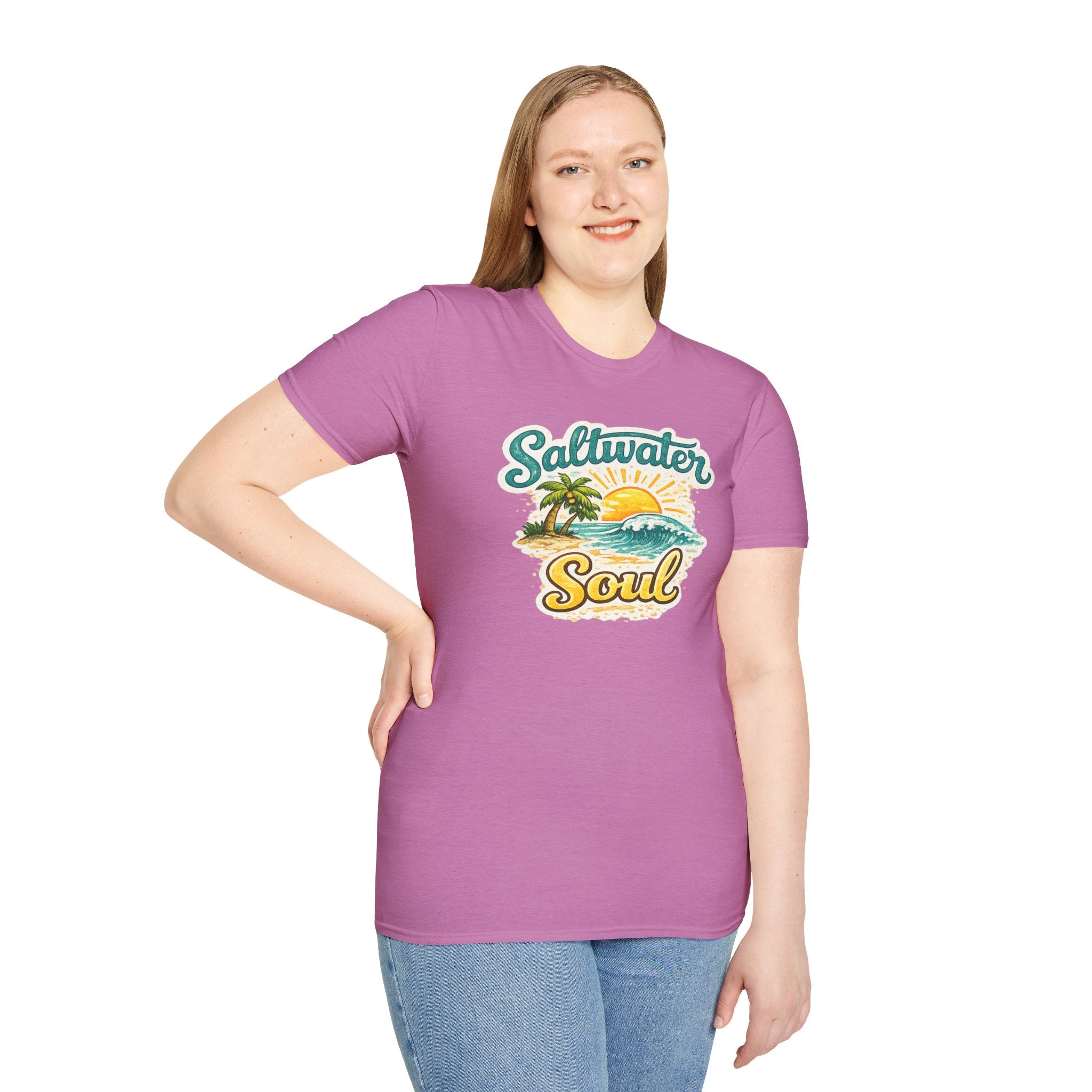 Saltwater Soul T-Shirt — Vintage Beach Sunset Tee for Ocean Lovers