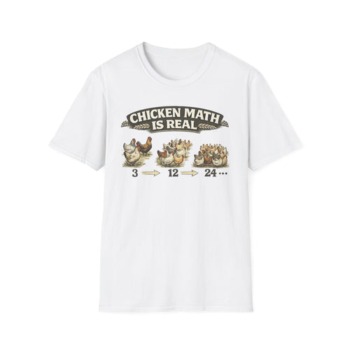 Chicken Math Is Real T-Shirt — Funny Farm Life Tee for Chicken Keepers