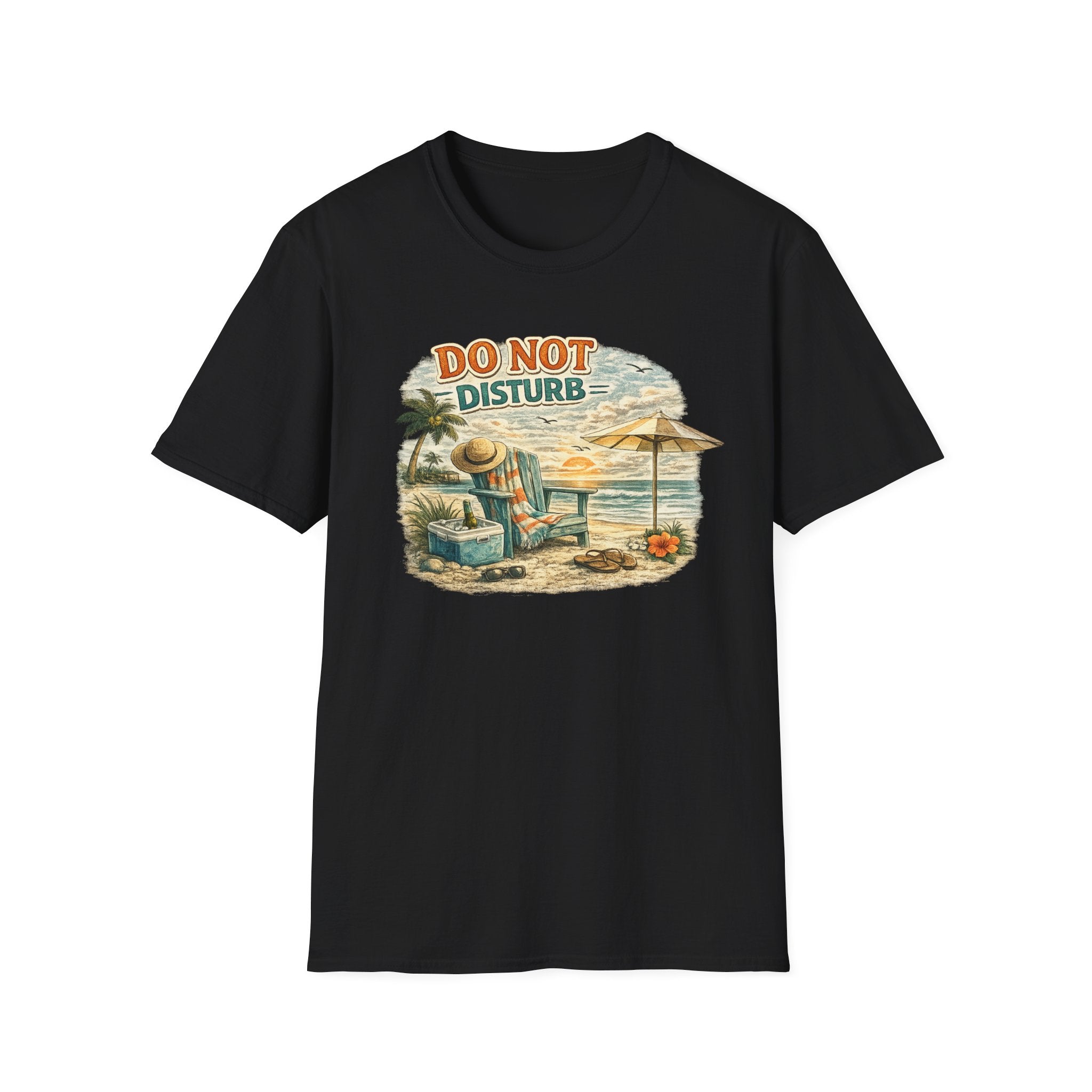 Do Not Disturb Beach T-Shirt — Vintage Sunset Relaxation Tee