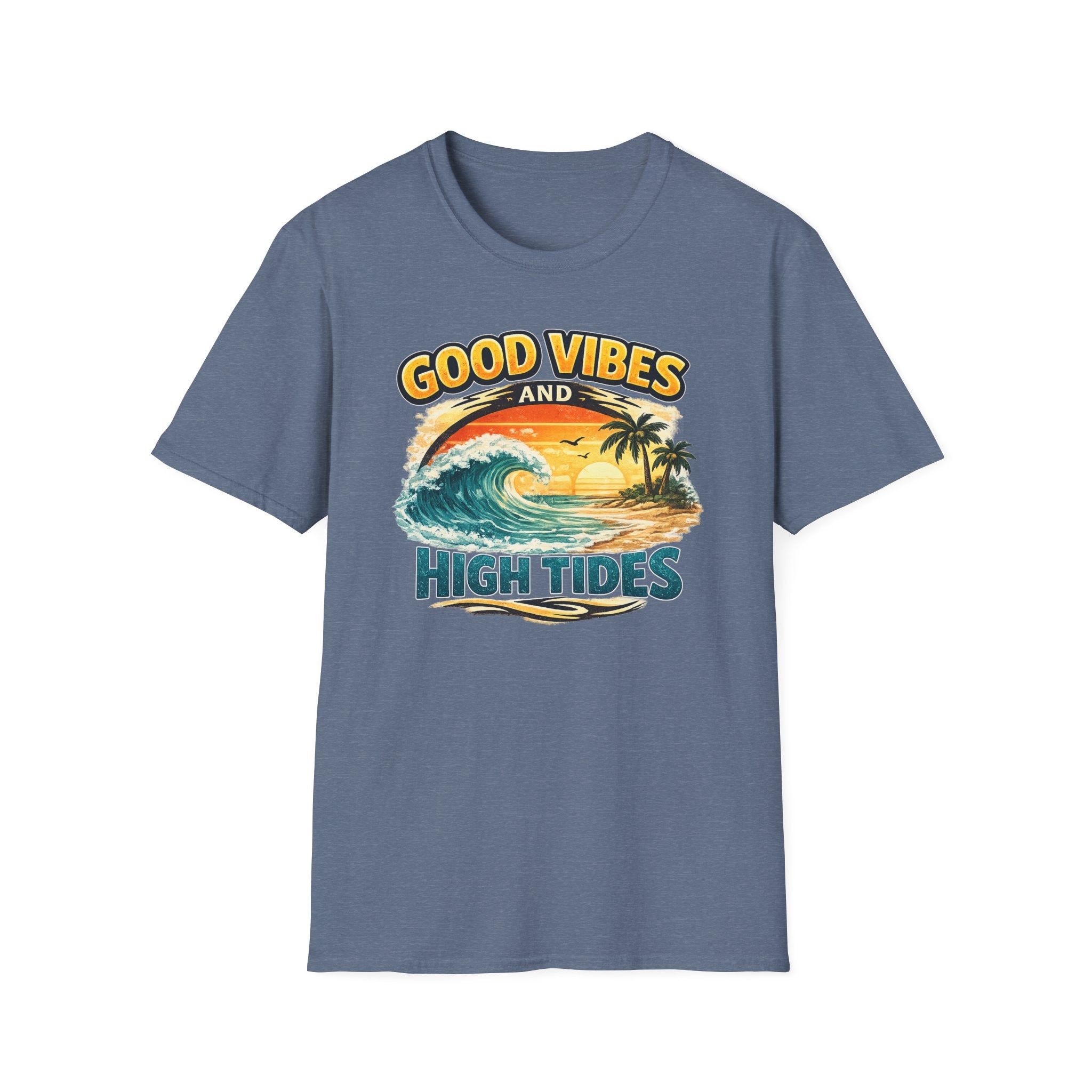 Good Vibes and High Tides T-Shirt — Vintage Beach Surf Tee