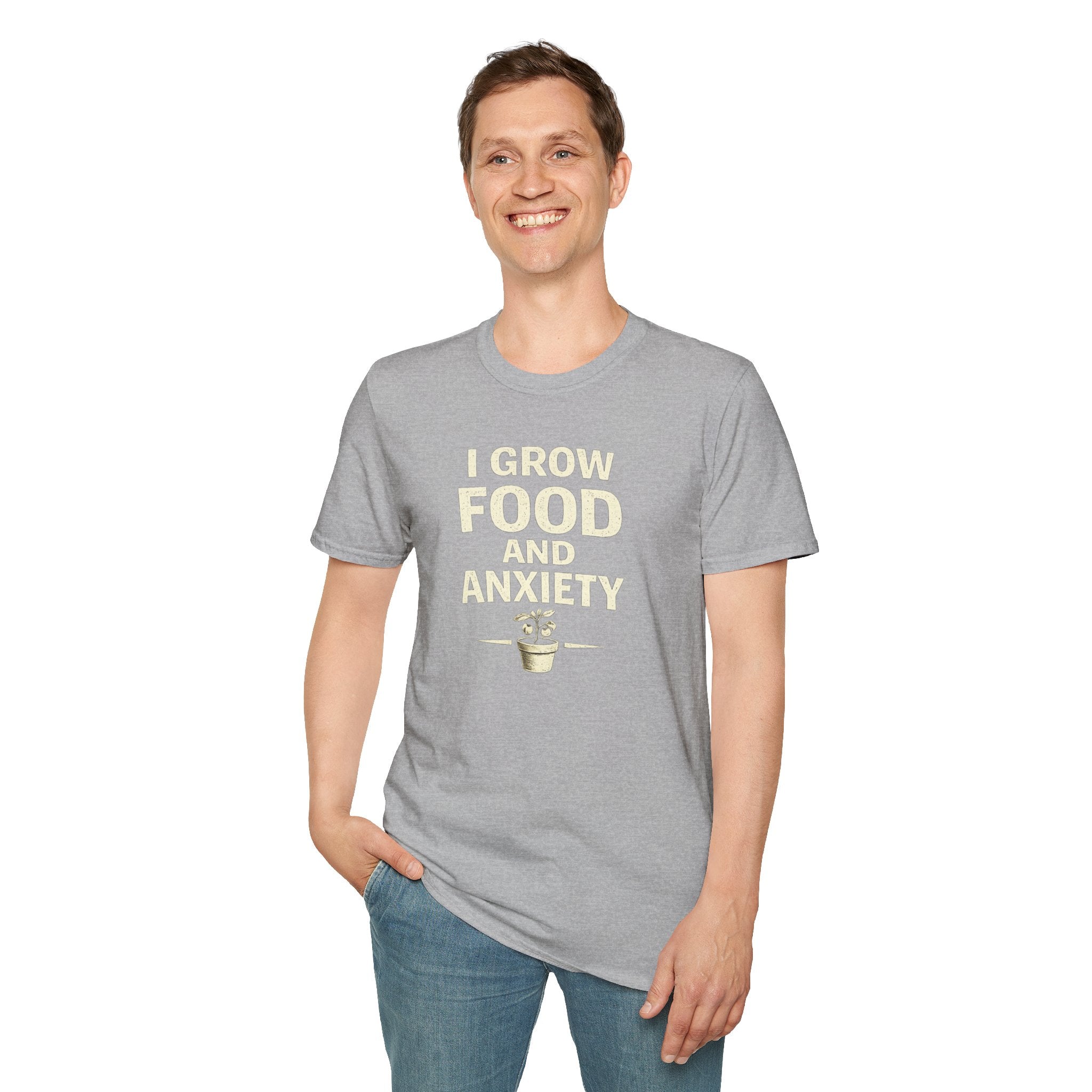 I Grow Food And Anxiety T-Shirt — Funny Gardener Plant Mom Tee