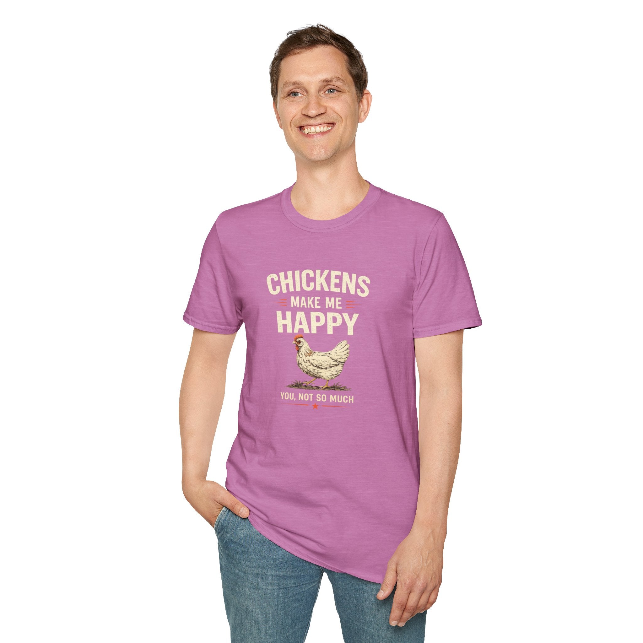 Chickens Make Me Happy T‑Shirt — Funny Chicken Lover Farm Animal Tee