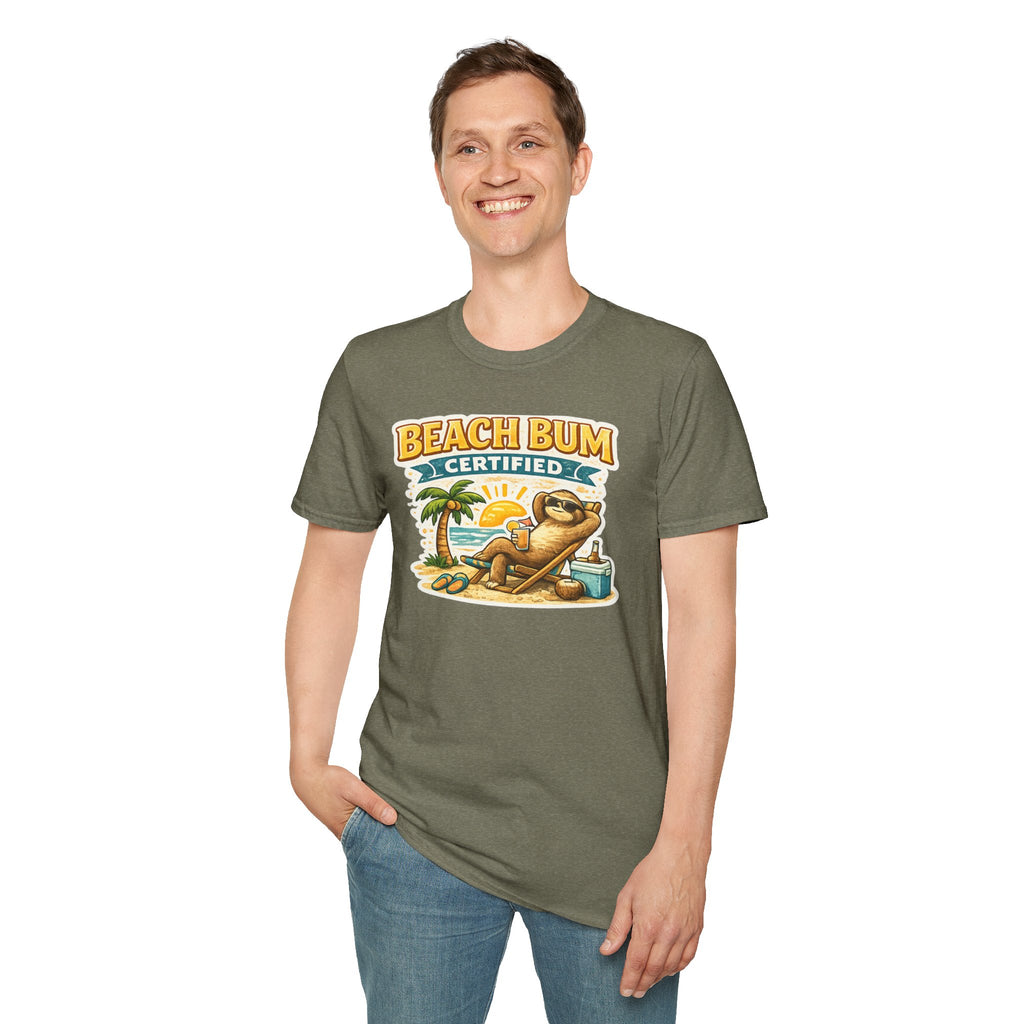 Beach Bum Certified T-Shirt — Retro Tropical Vacation Tee