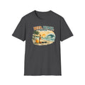 Beach T-Shirt — "Beer, Beach, Repeat" Retro Sunset Surf Tee