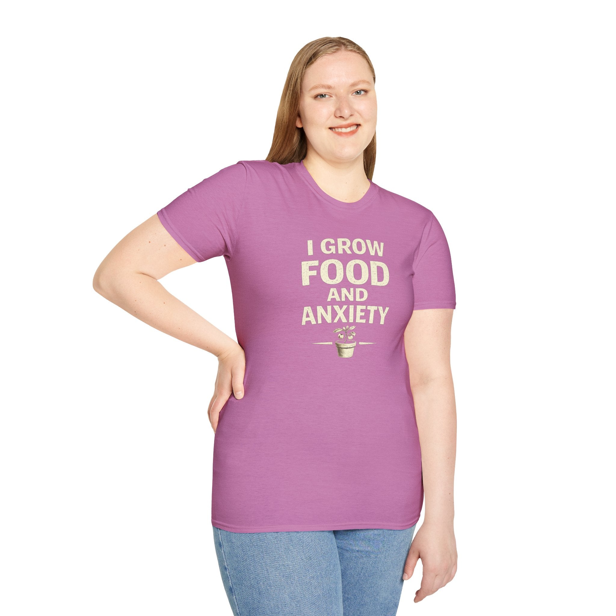 I Grow Food And Anxiety T-Shirt — Funny Gardener Plant Mom Tee