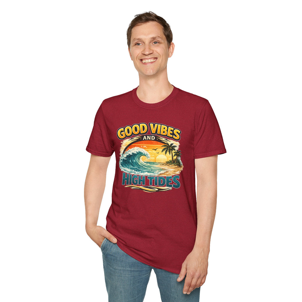 Good Vibes and High Tides T-Shirt — Vintage Beach Surf Tee