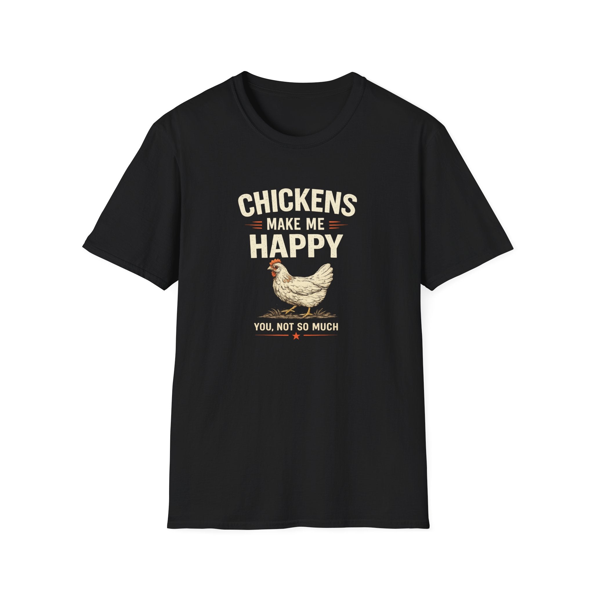 Chickens Make Me Happy T‑Shirt — Funny Chicken Lover Farm Animal Tee