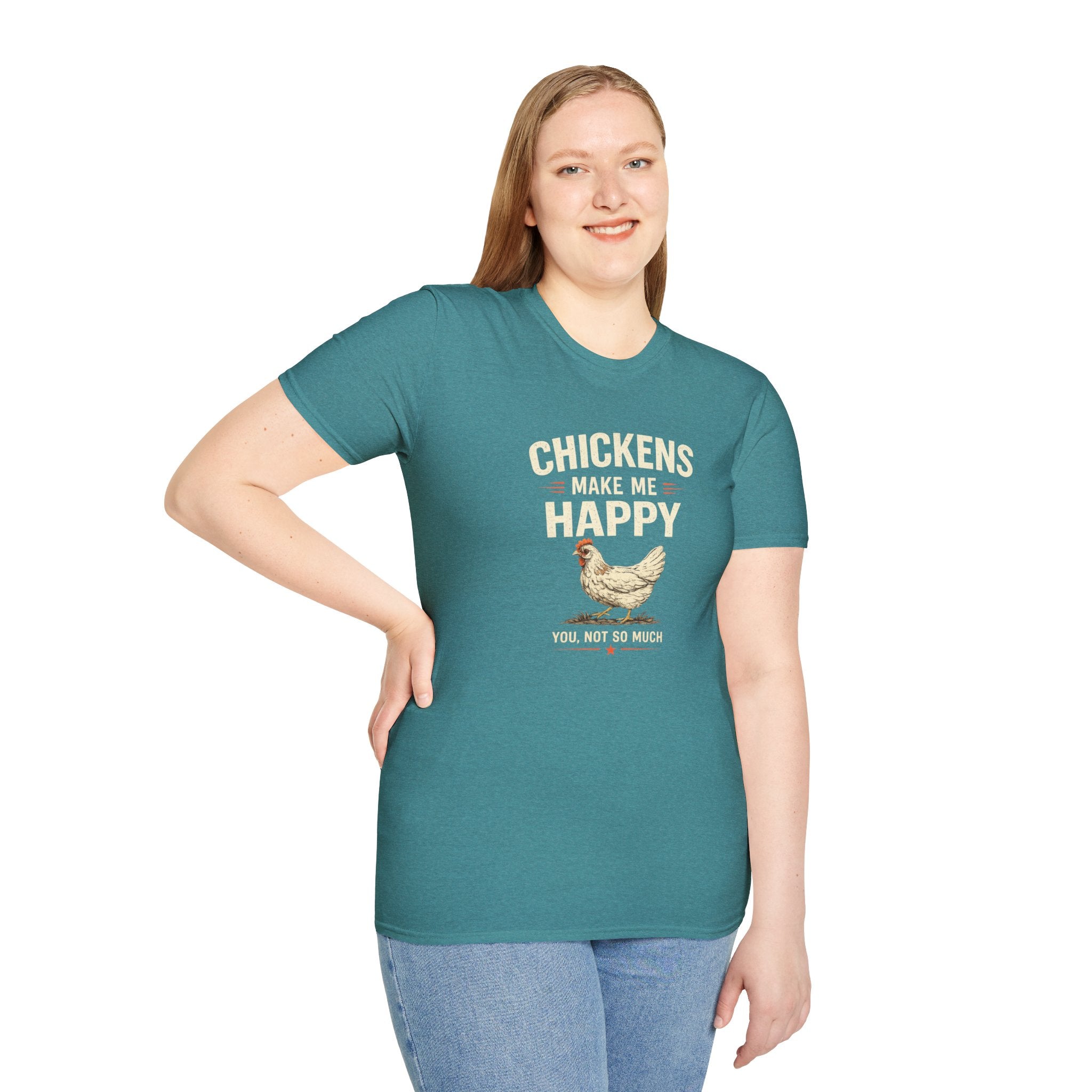 Chickens Make Me Happy T‑Shirt — Funny Chicken Lover Farm Animal Tee