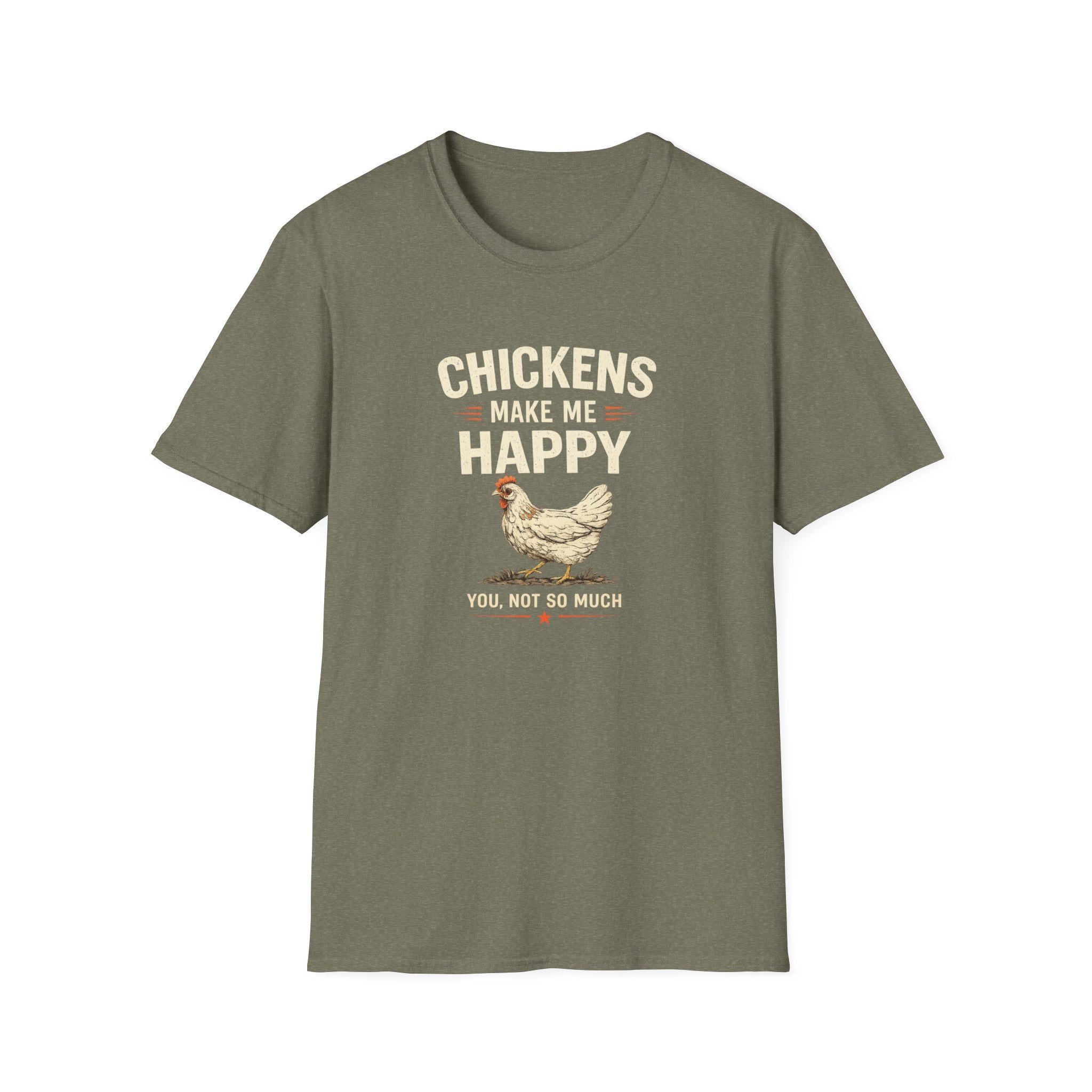 Chickens Make Me Happy T‑Shirt — Funny Chicken Lover Farm Animal Tee