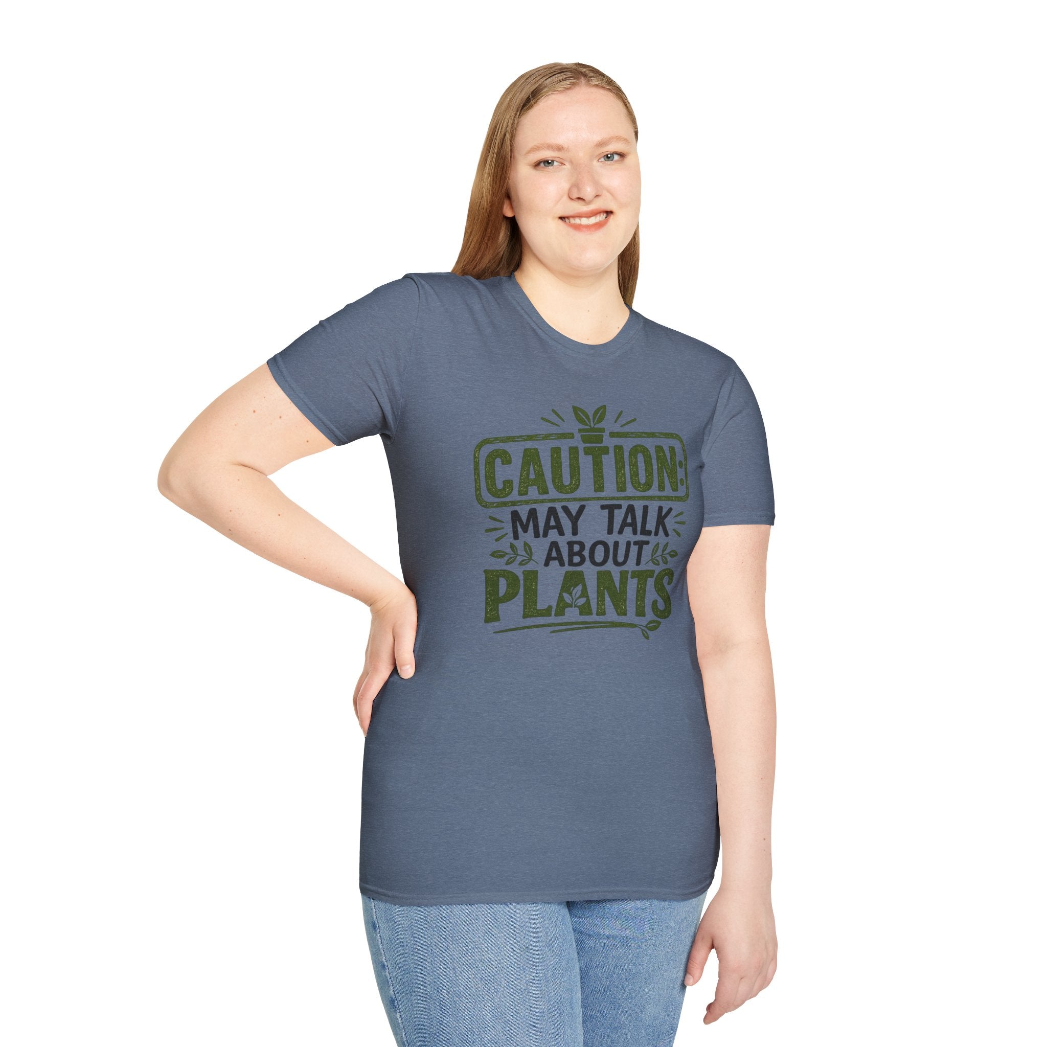 Plant Lover T‑Shirt — "Caution: May Talk About Plants" Botanical Graphic Tee