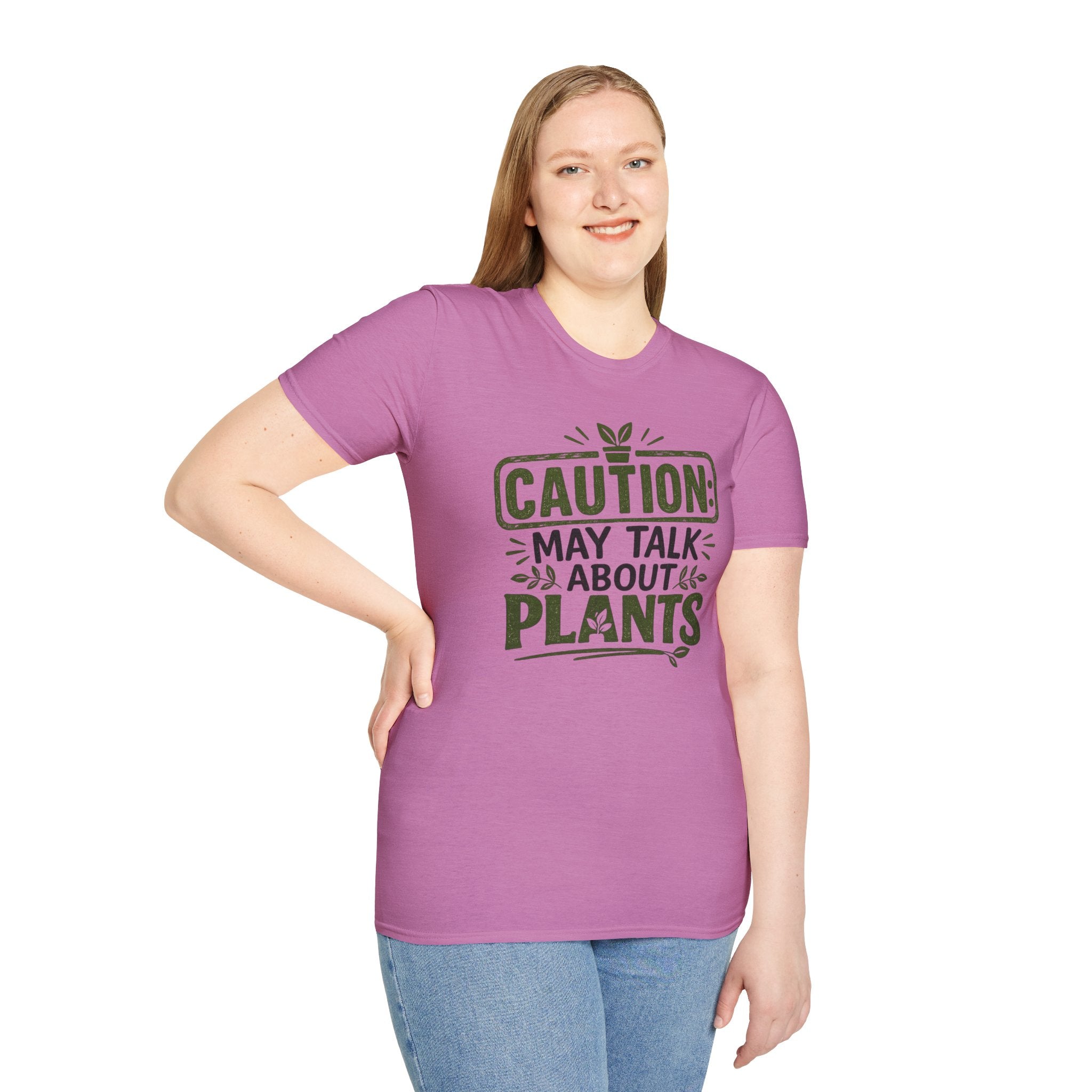 Plant Lover T‑Shirt — "Caution: May Talk About Plants" Botanical Graphic Tee