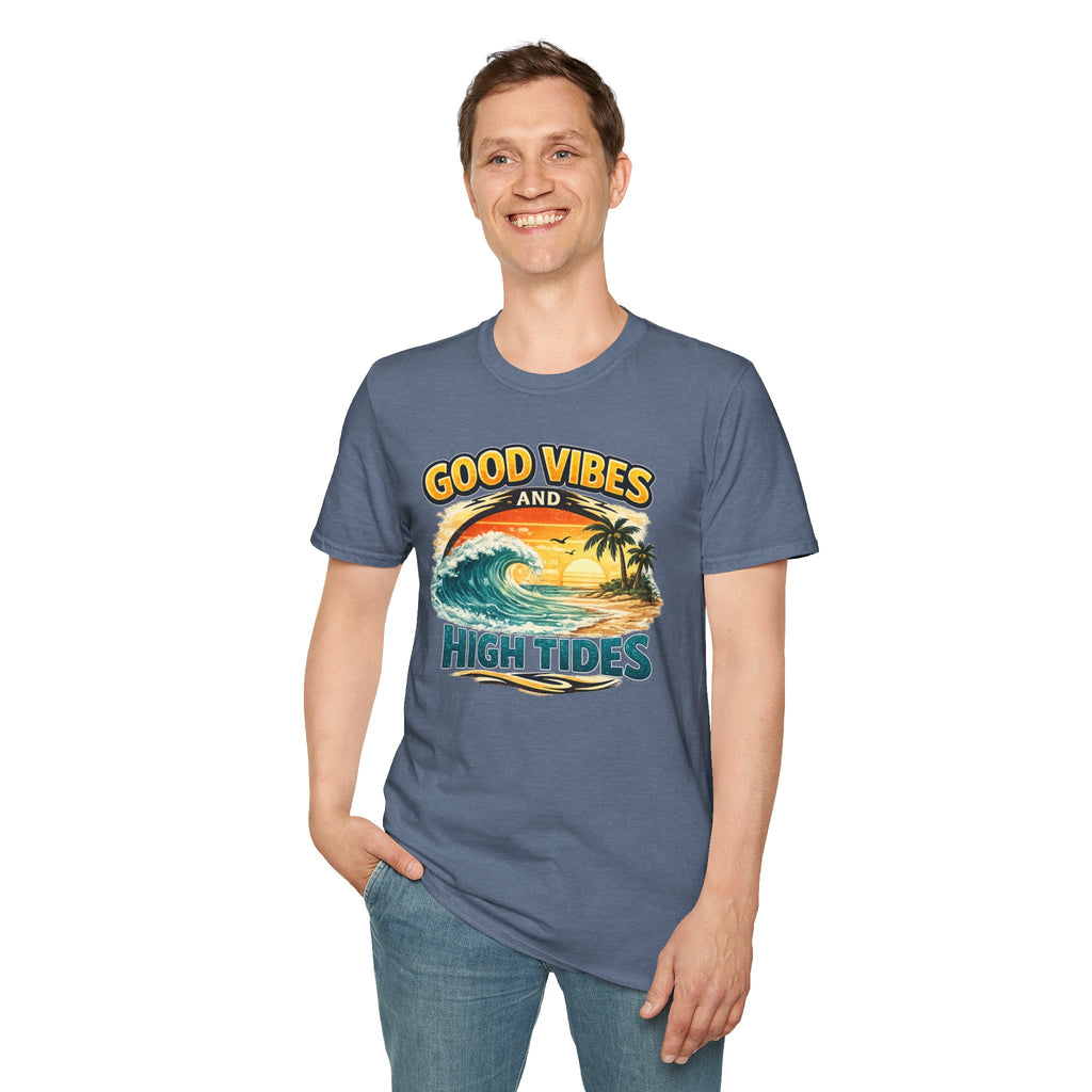 Good Vibes and High Tides T-Shirt — Vintage Beach Surf Tee