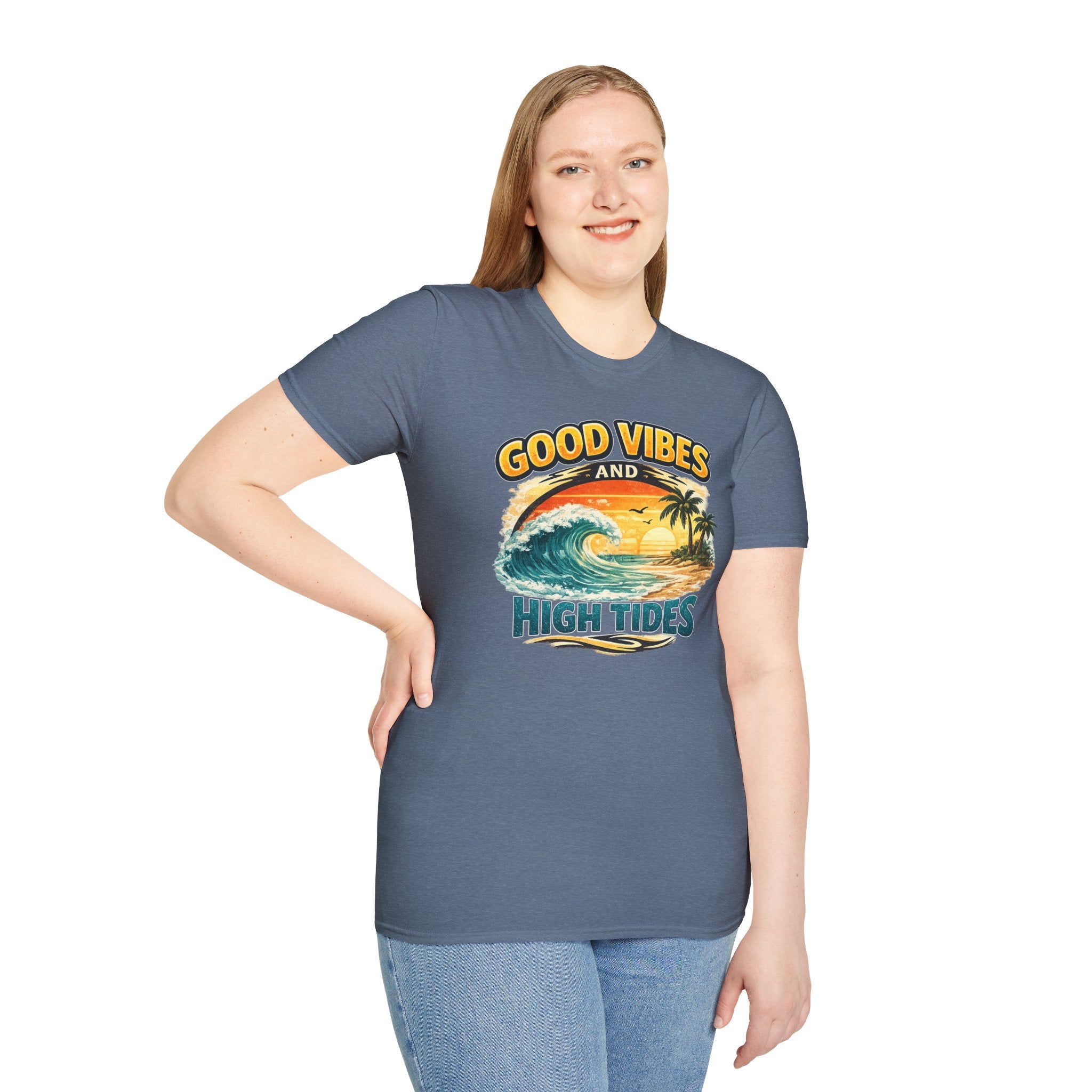 Good Vibes and High Tides T-Shirt — Vintage Beach Surf Tee
