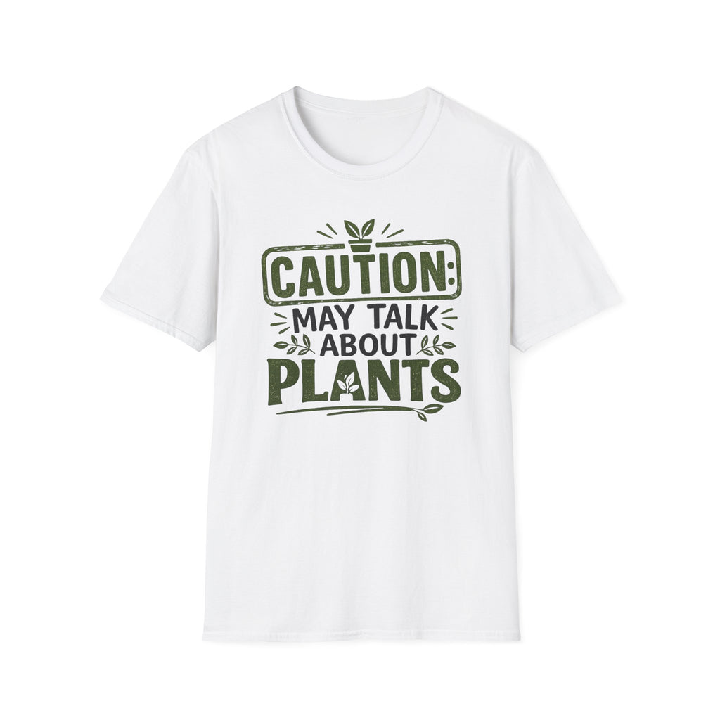 Plant Lover T‑Shirt — "Caution: May Talk About Plants" Botanical Graphic Tee