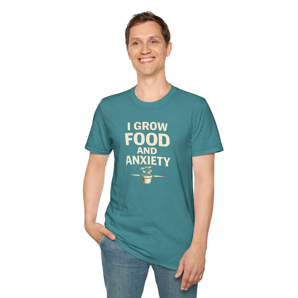 I Grow Food And Anxiety T-Shirt — Funny Gardener Plant Mom Tee