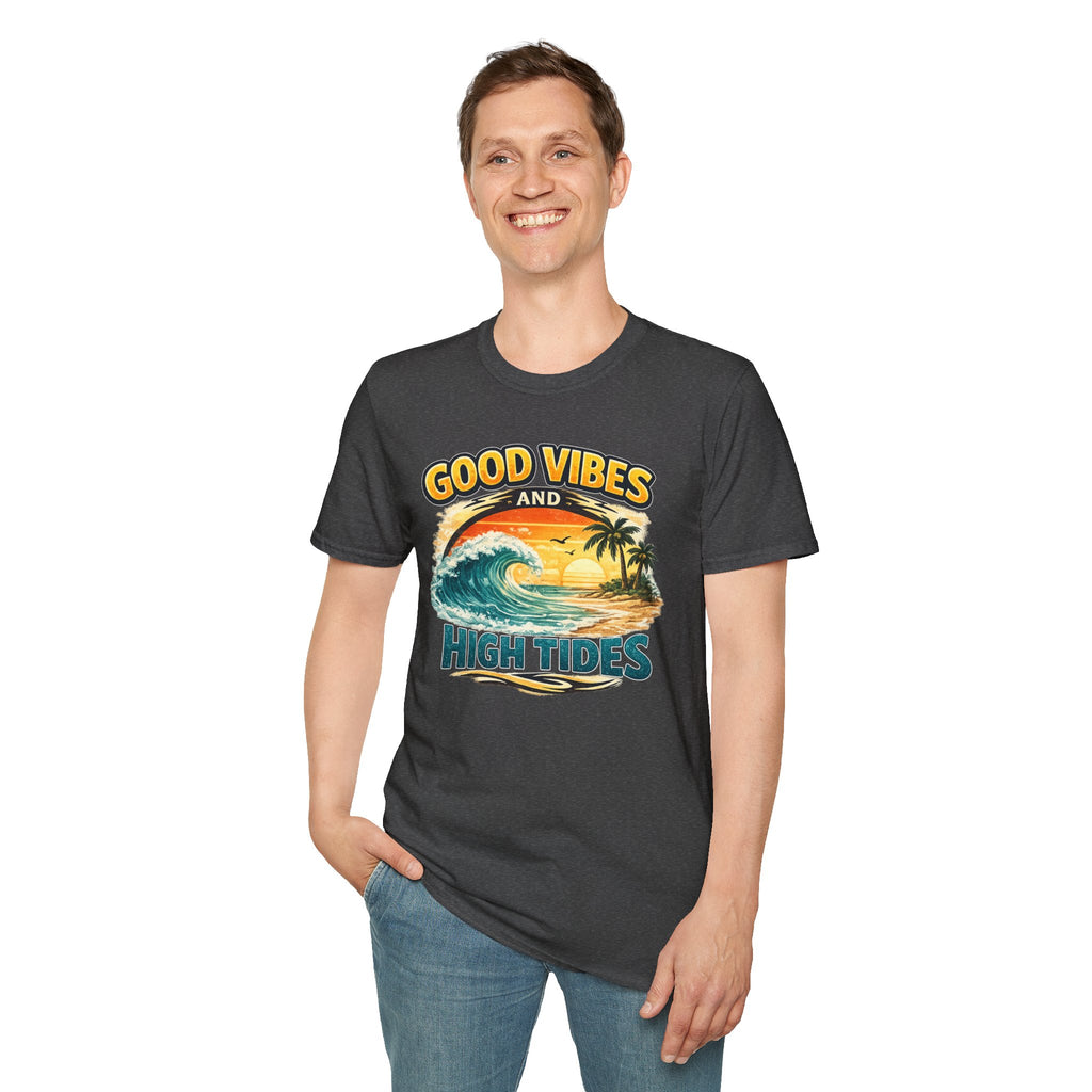 Good Vibes and High Tides T-Shirt — Vintage Beach Surf Tee