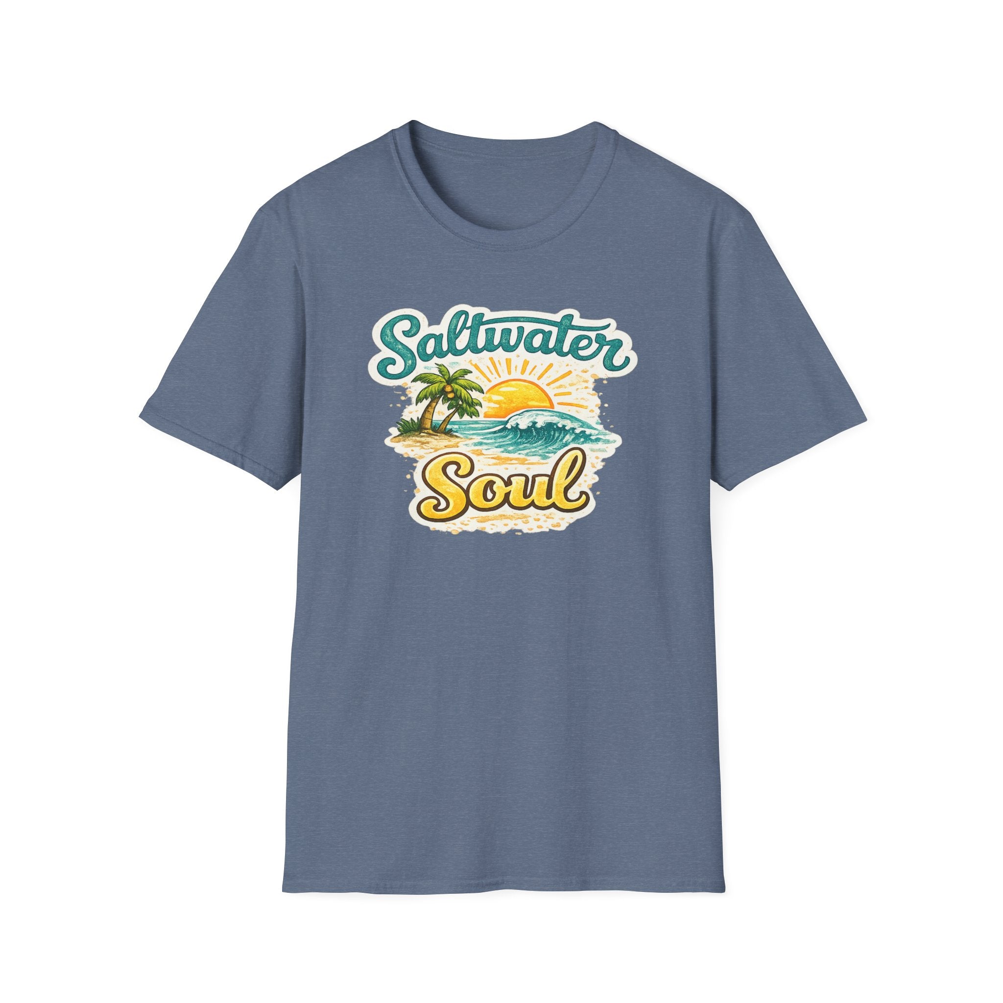 Saltwater Soul T-Shirt — Vintage Beach Sunset Tee for Ocean Lovers