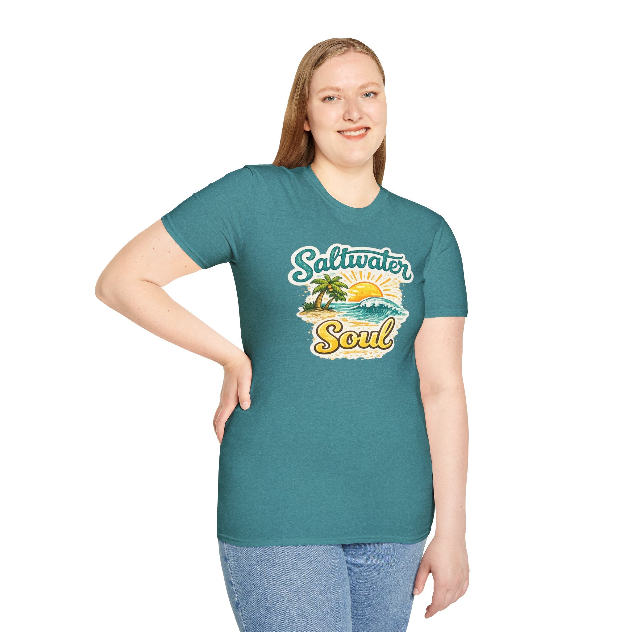 Saltwater Soul T-Shirt — Vintage Beach Sunset Tee for Ocean Lovers