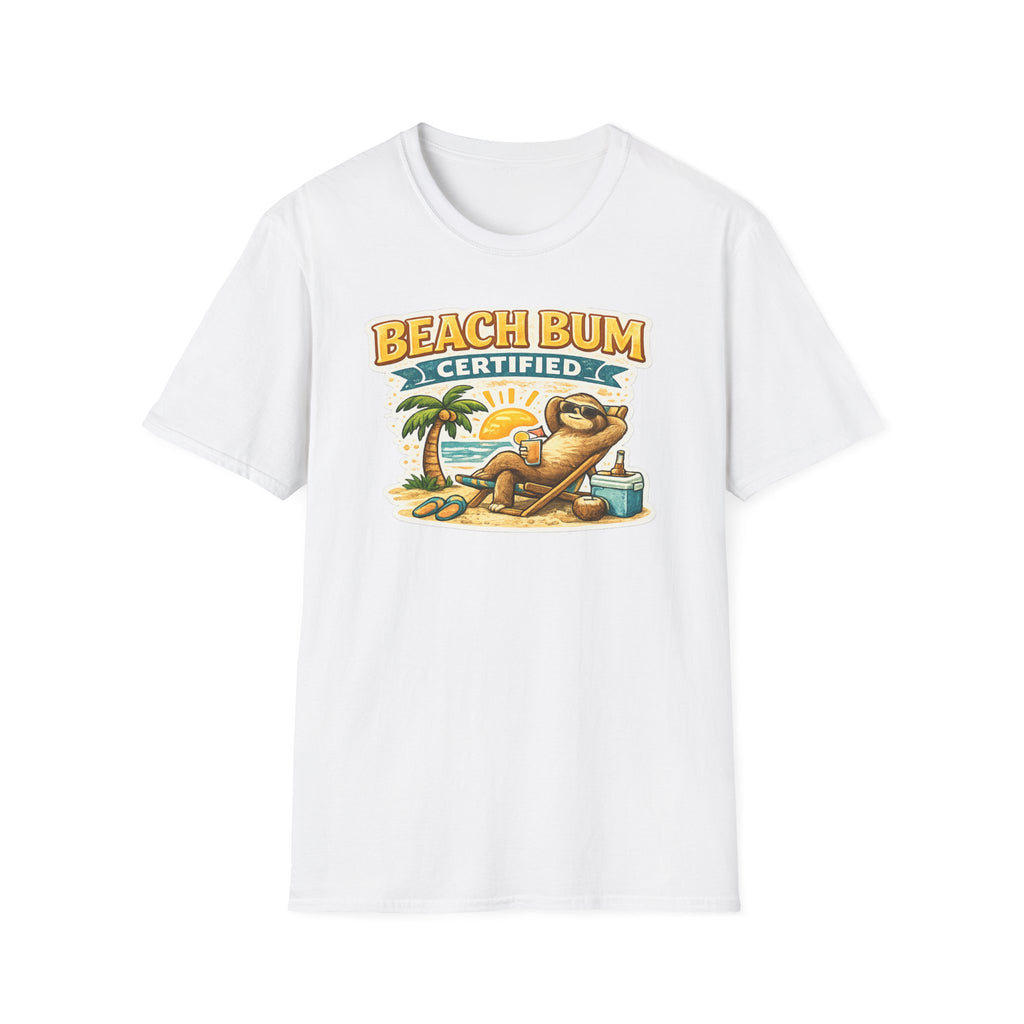 Beach Bum Certified T-Shirt — Retro Tropical Vacation Tee