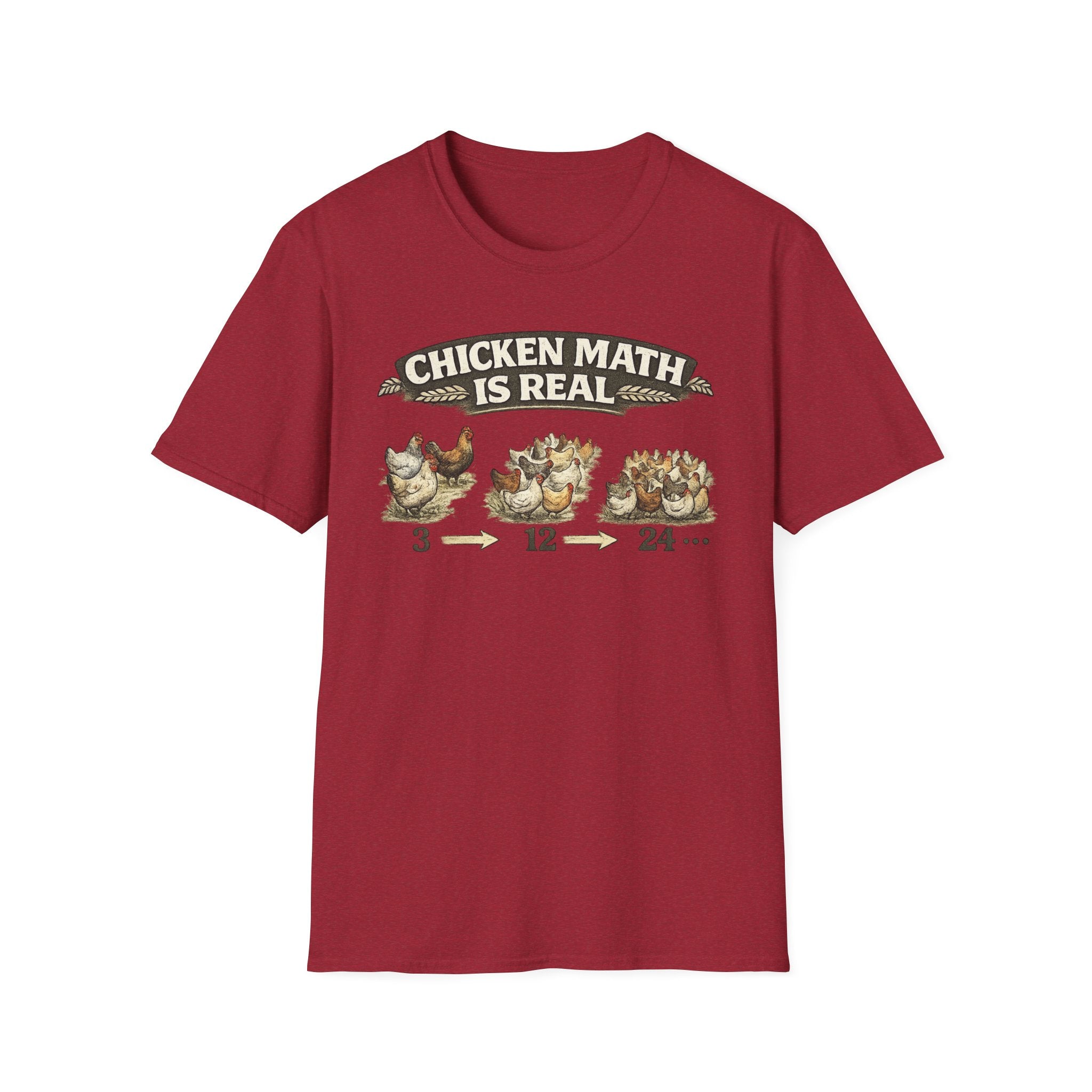 Chicken Math Is Real T-Shirt — Funny Farm Life Tee for Chicken Keepers