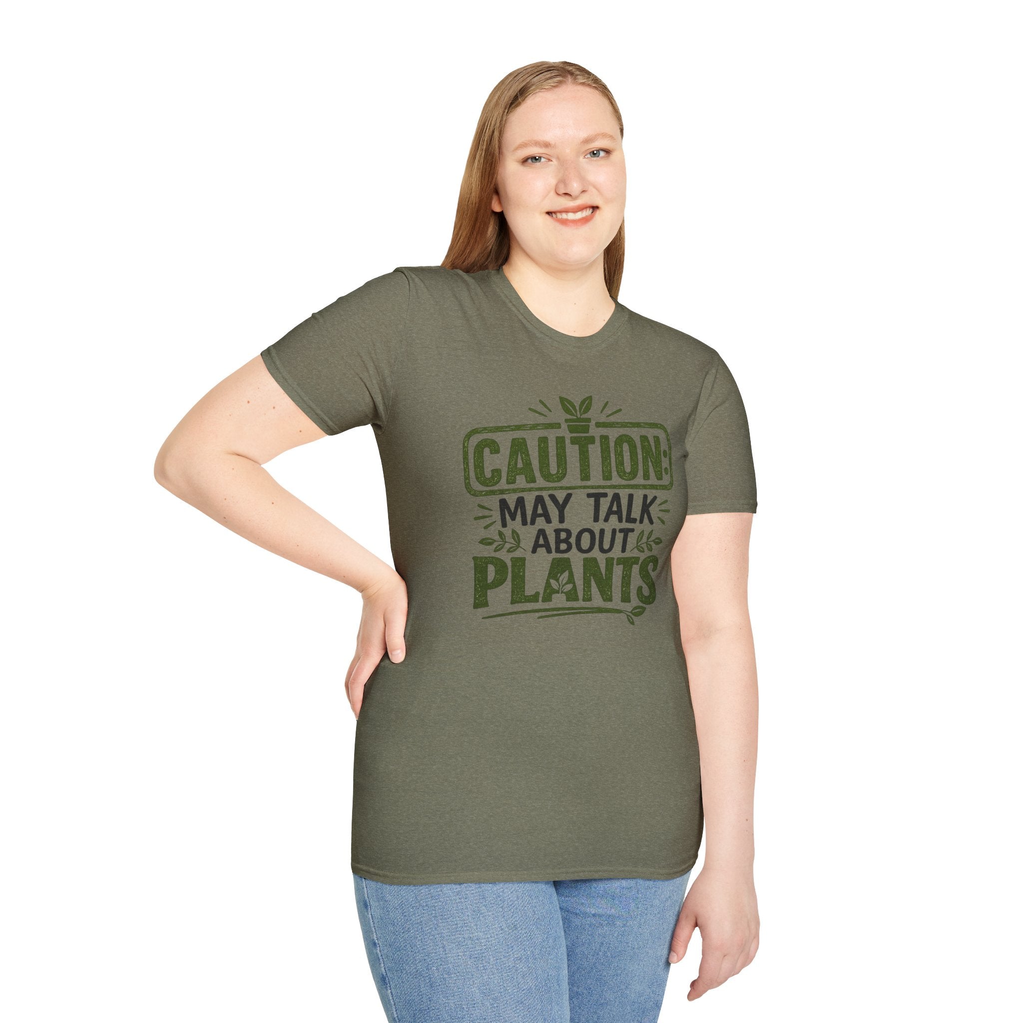 Plant Lover T‑Shirt — "Caution: May Talk About Plants" Botanical Graphic Tee