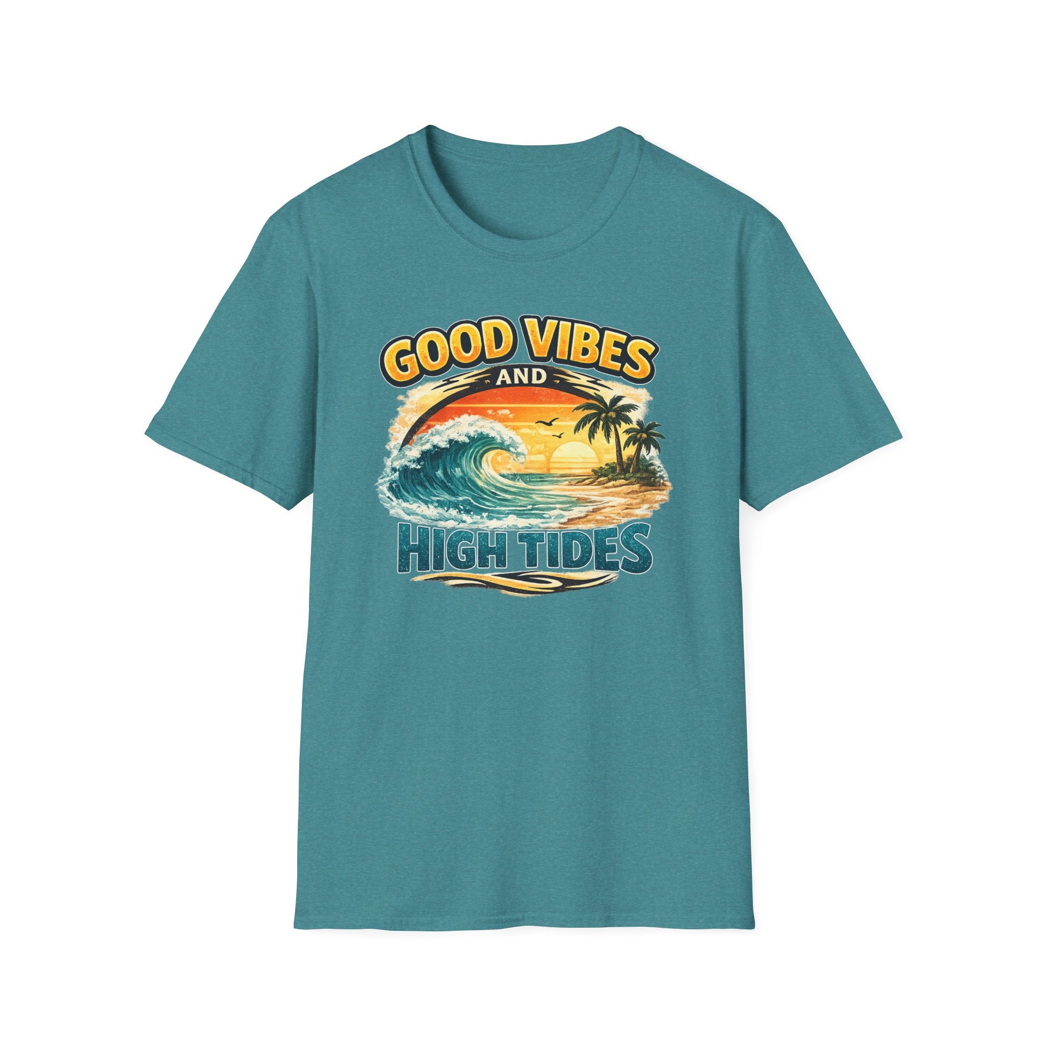 Good Vibes and High Tides T-Shirt — Vintage Beach Surf Tee