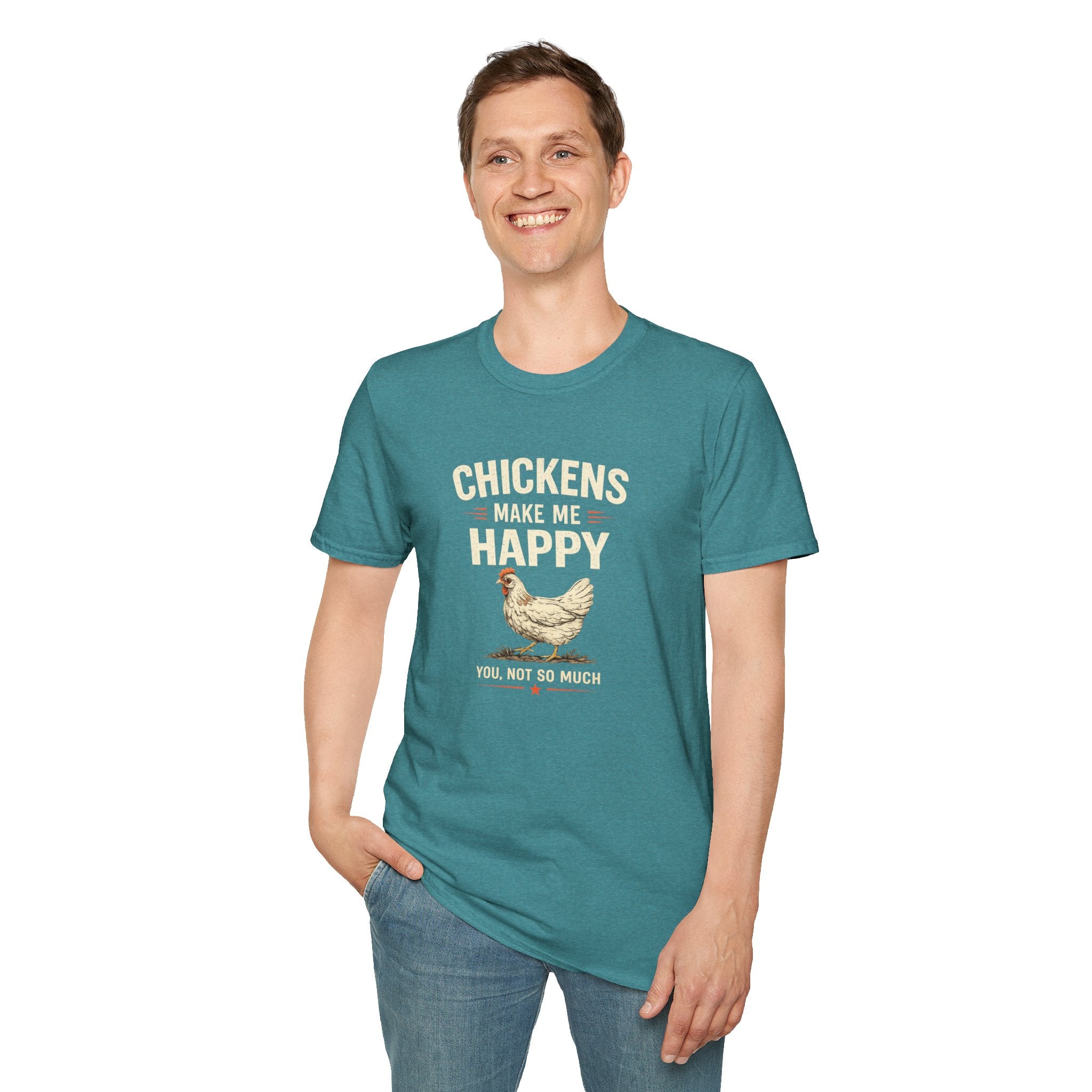 Chickens Make Me Happy T‑Shirt — Funny Chicken Lover Farm Animal Tee