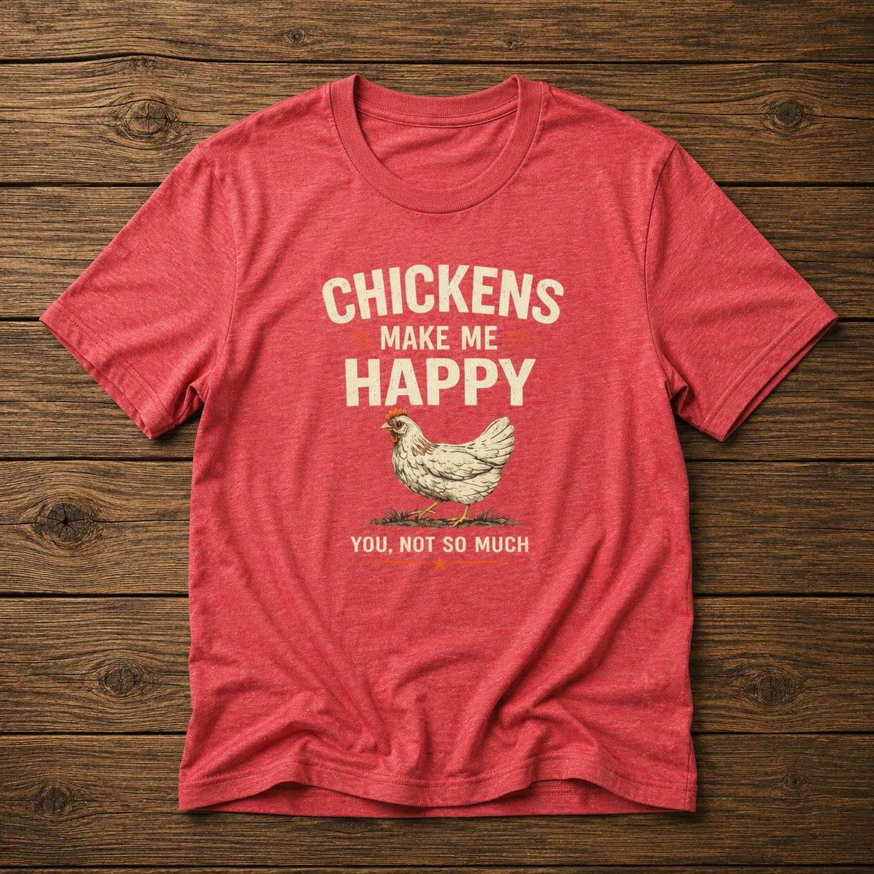 Chickens Make Me Happy T‑Shirt — Funny Chicken Lover Farm Animal Tee