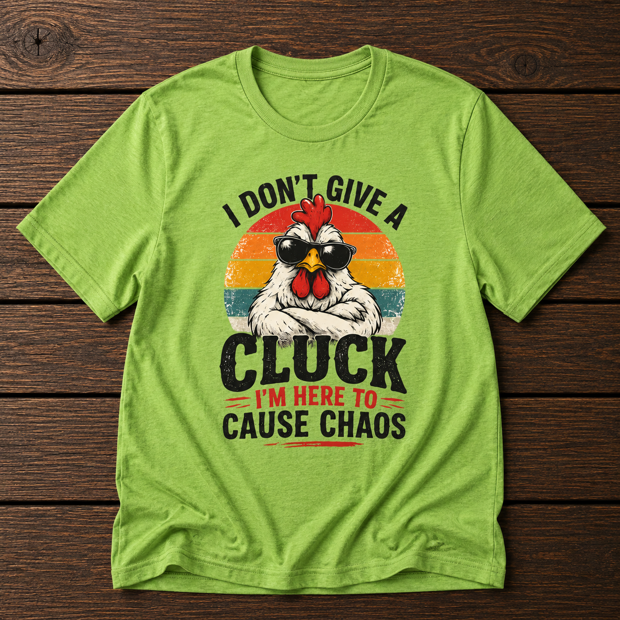 Chicken Tee — "I Don't Give a Cluck" Retro Graphic T-Shirt