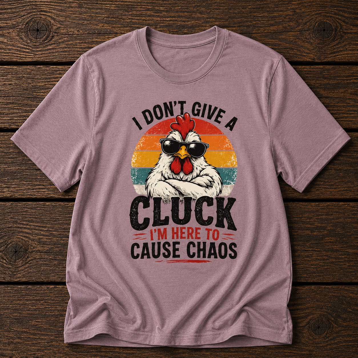 Chicken Tee — "I Don't Give a Cluck" Retro Graphic T-Shirt