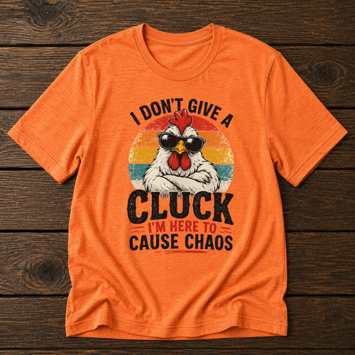 Chicken Tee — "I Don't Give a Cluck" Retro Graphic T-Shirt