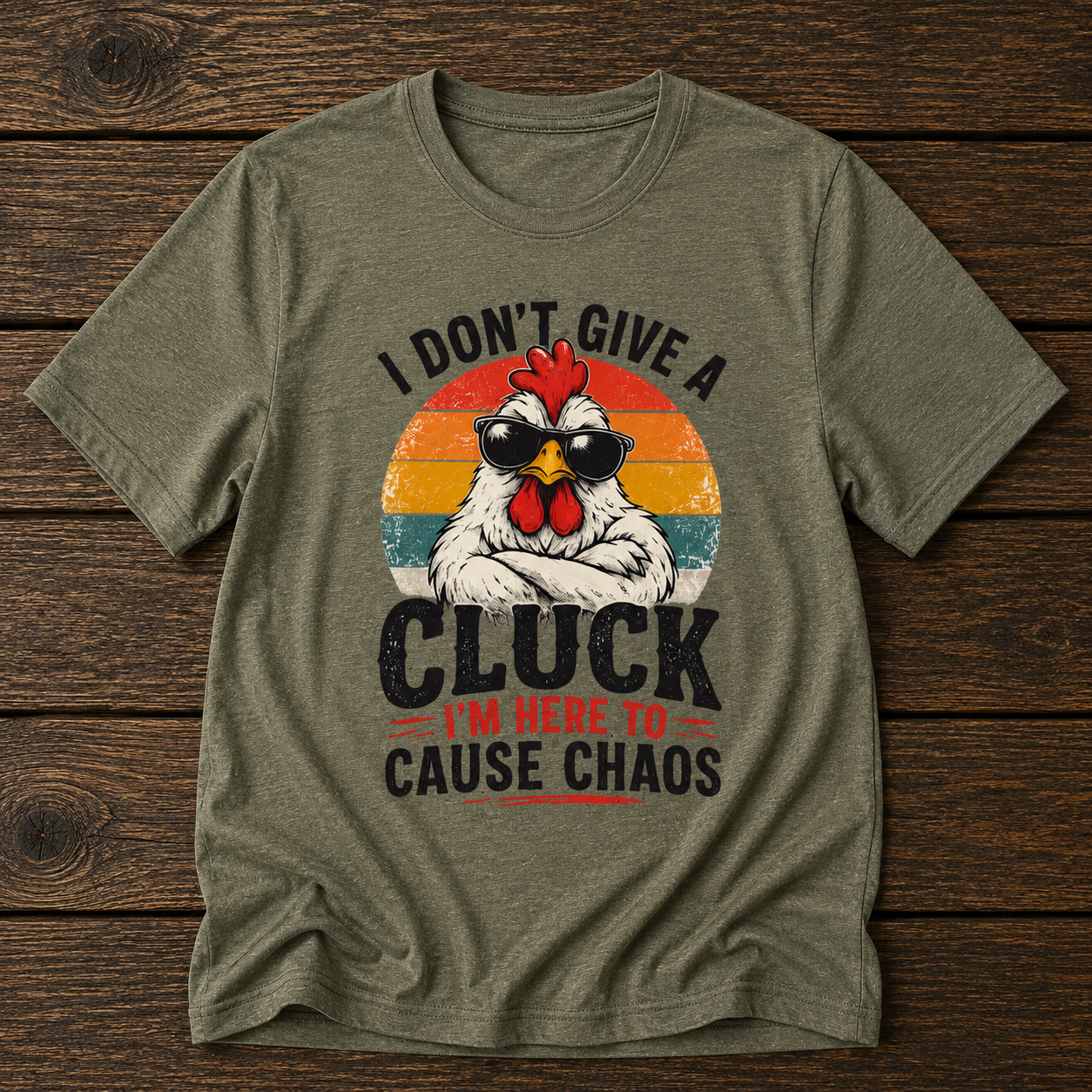Chicken Tee — "I Don't Give a Cluck" Retro Graphic T-Shirt