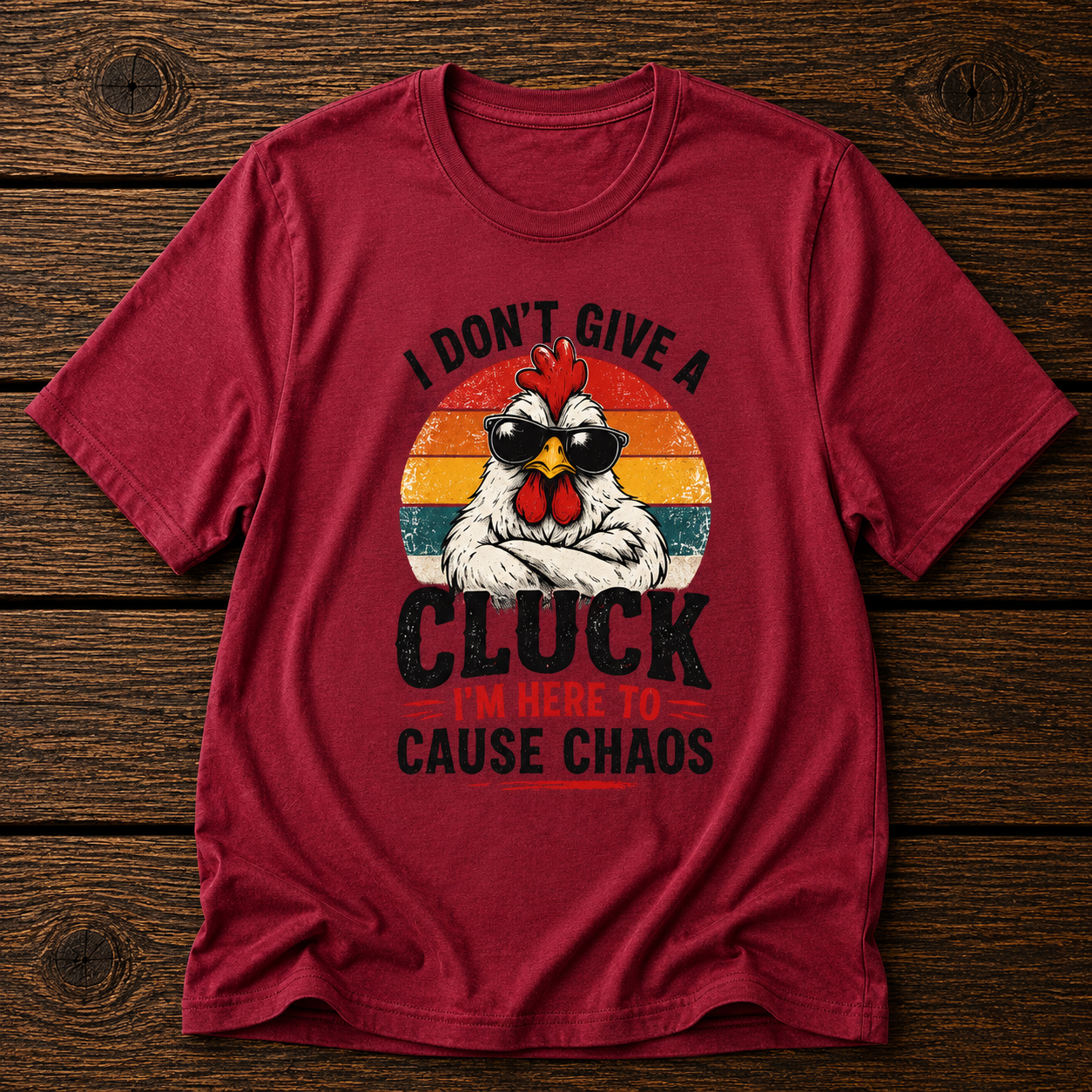 Chicken Tee — "I Don't Give a Cluck" Retro Graphic T-Shirt