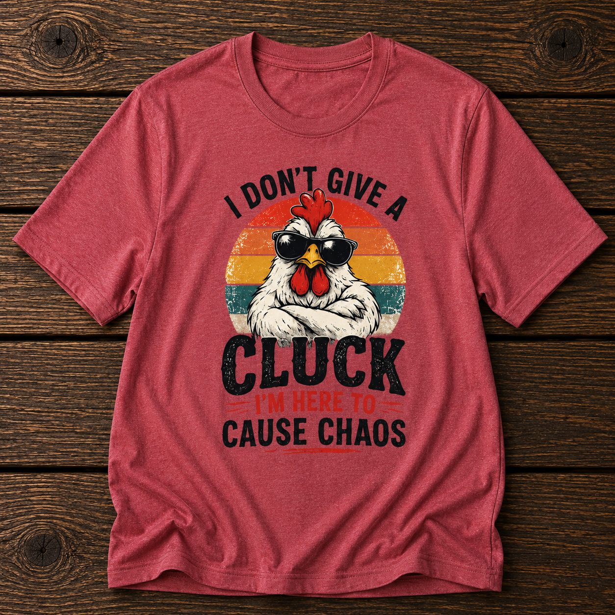Chicken Tee — "I Don't Give a Cluck" Retro Graphic T-Shirt