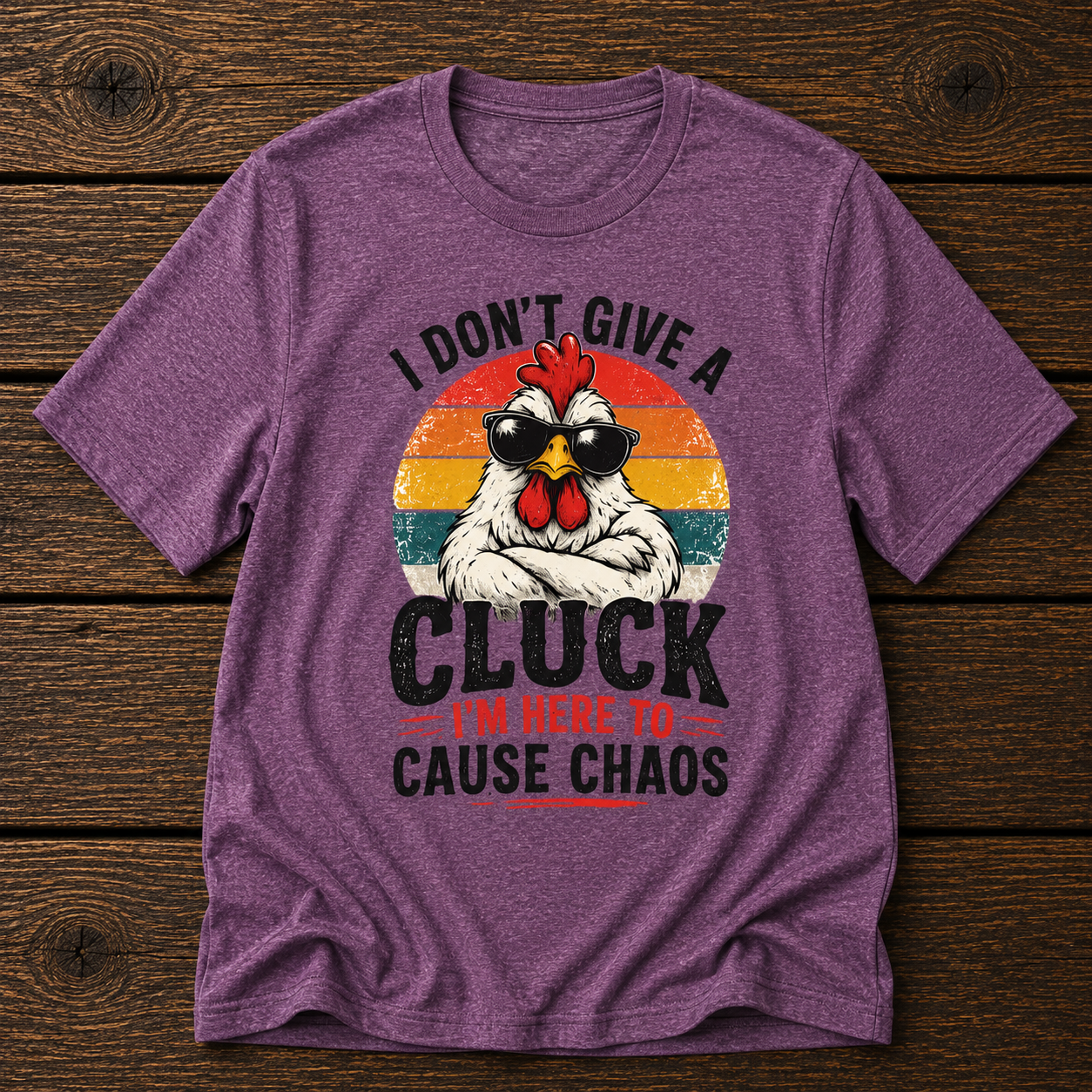 Chicken Tee — "I Don't Give a Cluck" Retro Graphic T-Shirt