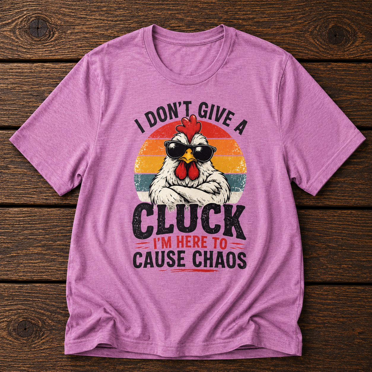 Chicken Tee — "I Don't Give a Cluck" Retro Graphic T-Shirt