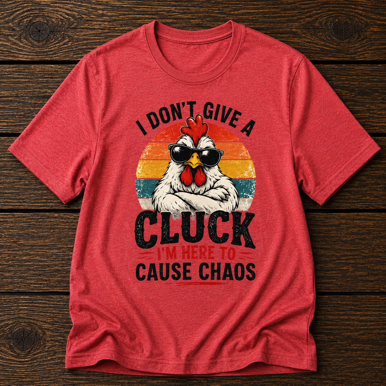 Chicken Tee — "I Don't Give a Cluck" Retro Graphic T-Shirt