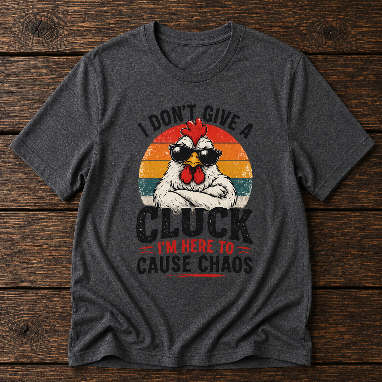 Chicken Tee — "I Don't Give a Cluck" Retro Graphic T-Shirt