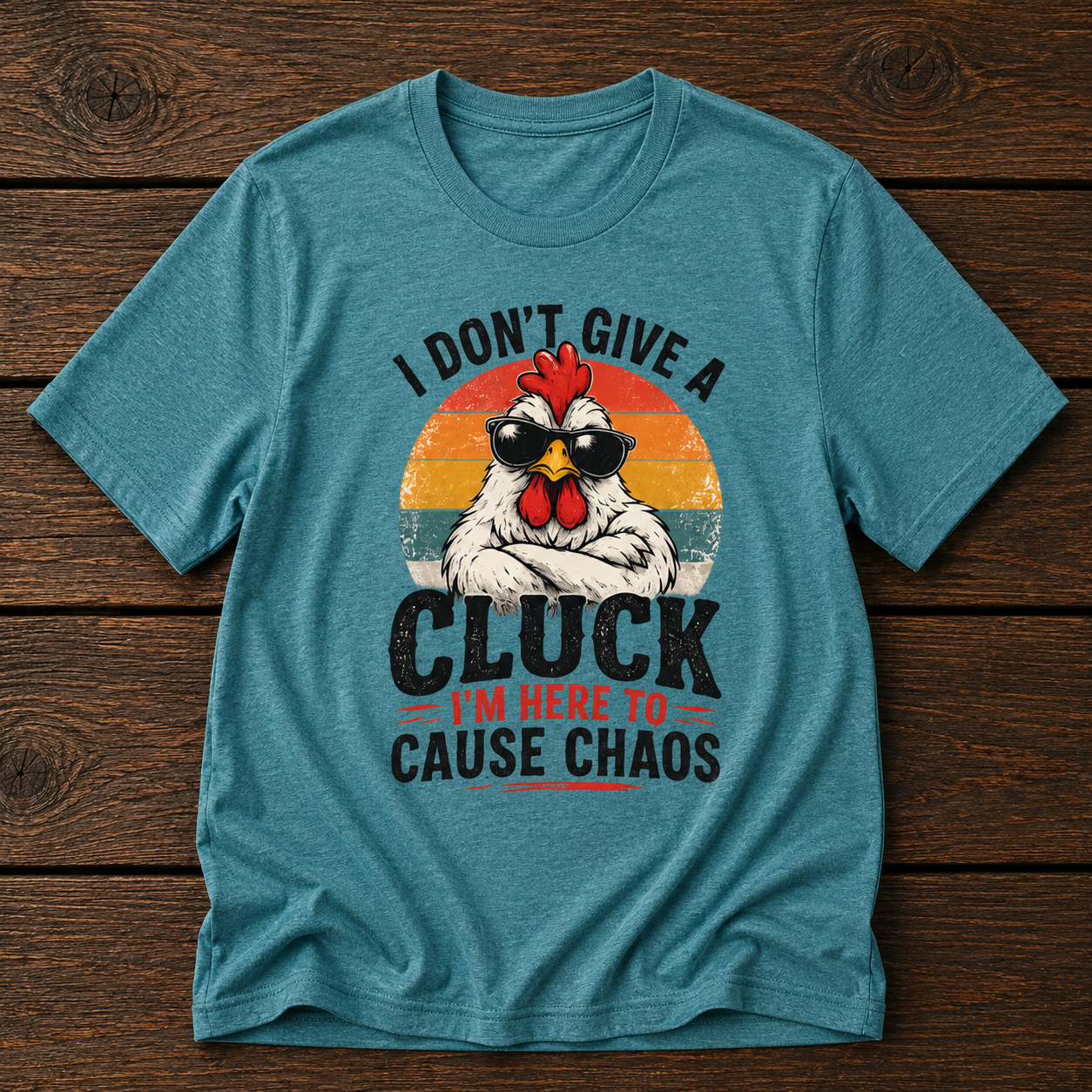 Chicken Tee — "I Don't Give a Cluck" Retro Graphic T-Shirt