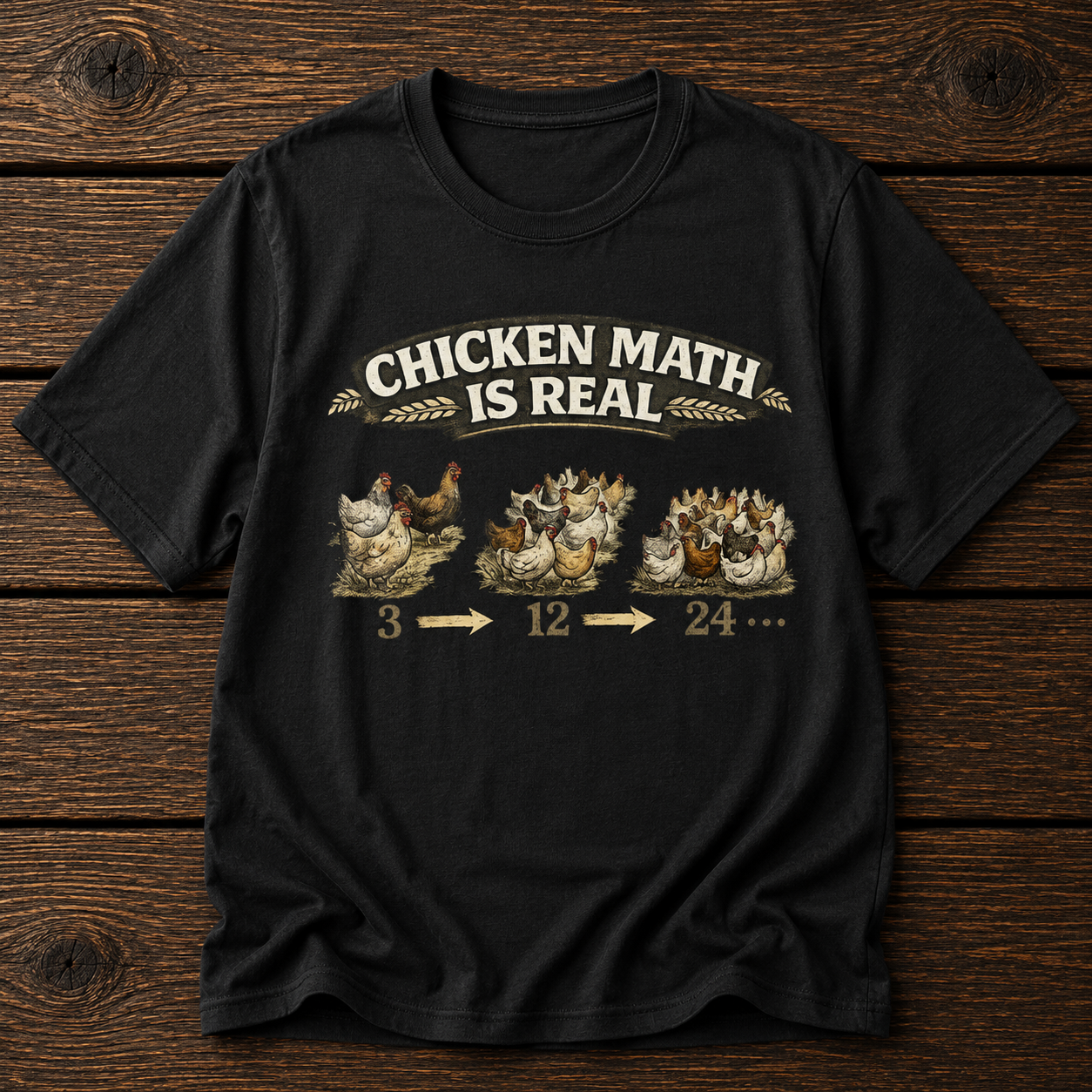 Chicken Math Is Real T-Shirt — Funny Farm Life Tee for Chicken Keepers