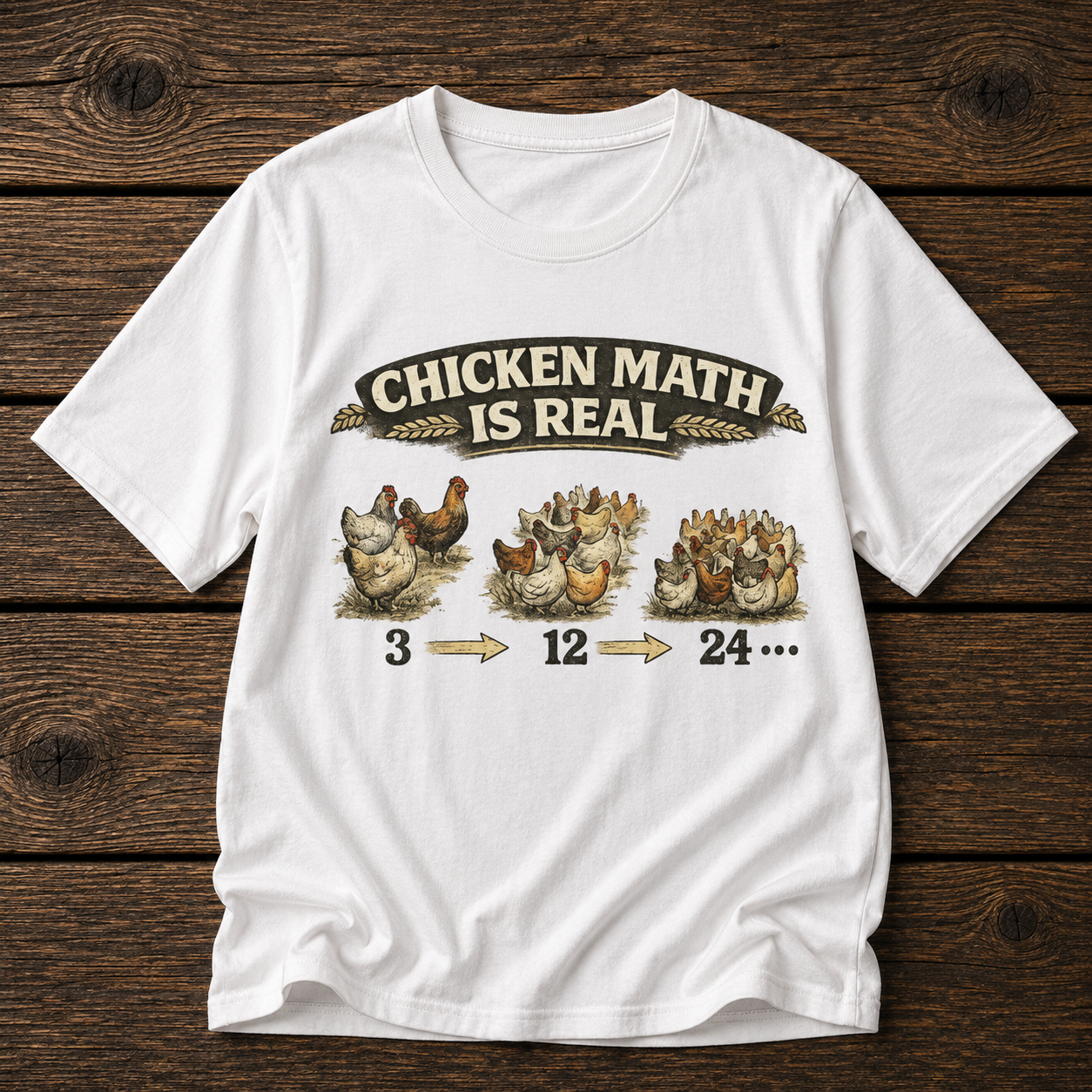 Chicken Math Is Real T-Shirt — Funny Farm Life Tee for Chicken Keepers