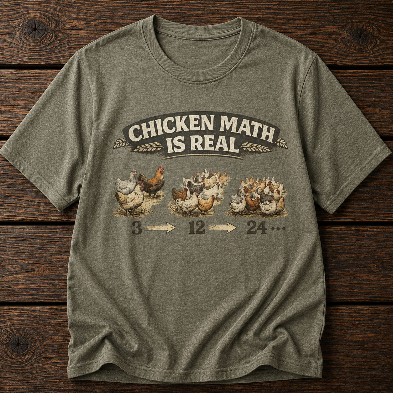 Chicken Math Is Real T-Shirt — Funny Farm Life Tee for Chicken Keepers