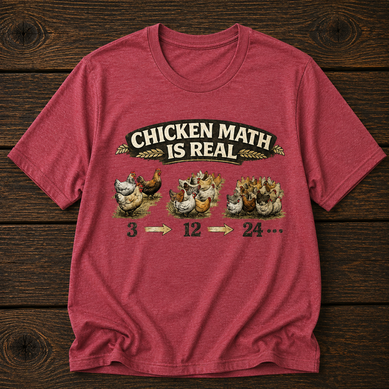 Chicken Math Is Real T-Shirt — Funny Farm Life Tee for Chicken Keepers