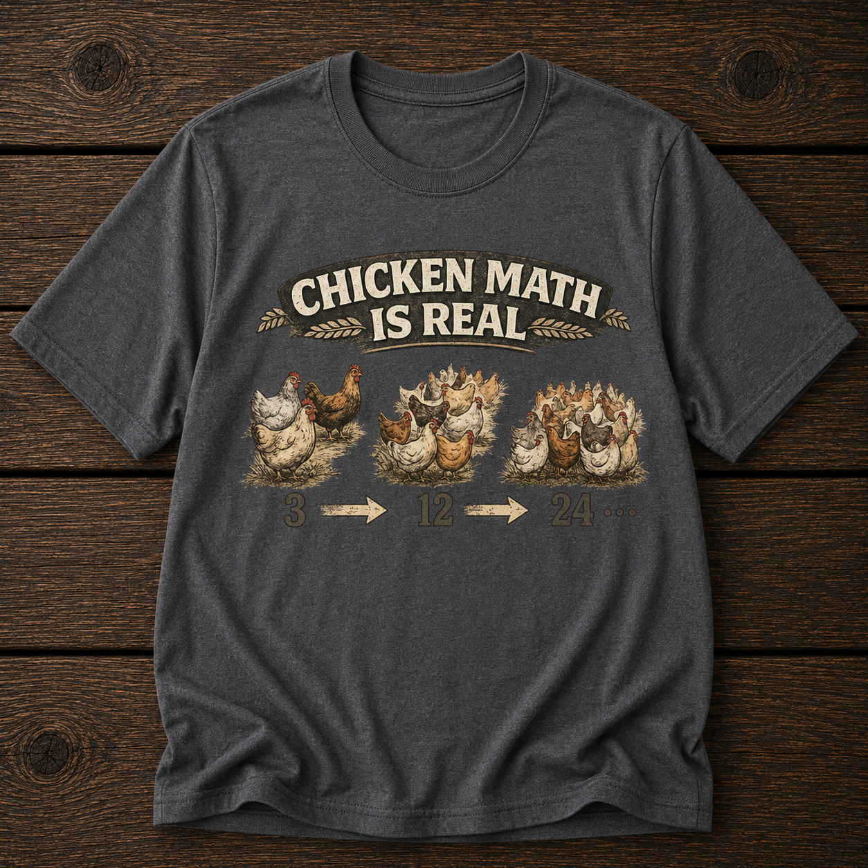 Chicken Math Is Real T-Shirt — Funny Farm Life Tee for Chicken Keepers