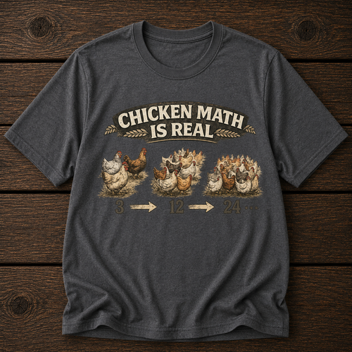 Chicken Math Is Real T-Shirt — Funny Farm Life Tee for Chicken Keepers