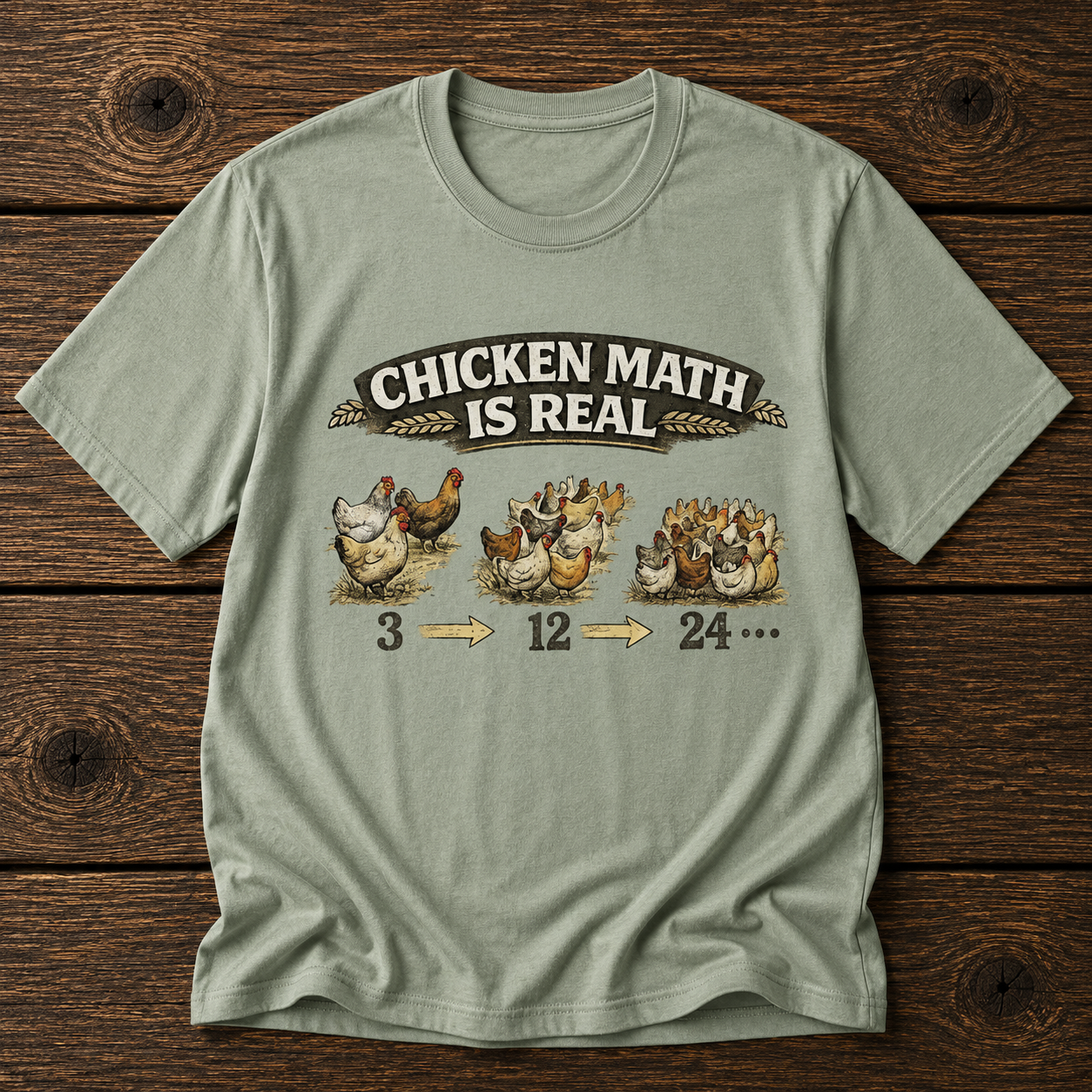 Chicken Math Is Real T-Shirt — Funny Farm Life Tee for Chicken Keepers