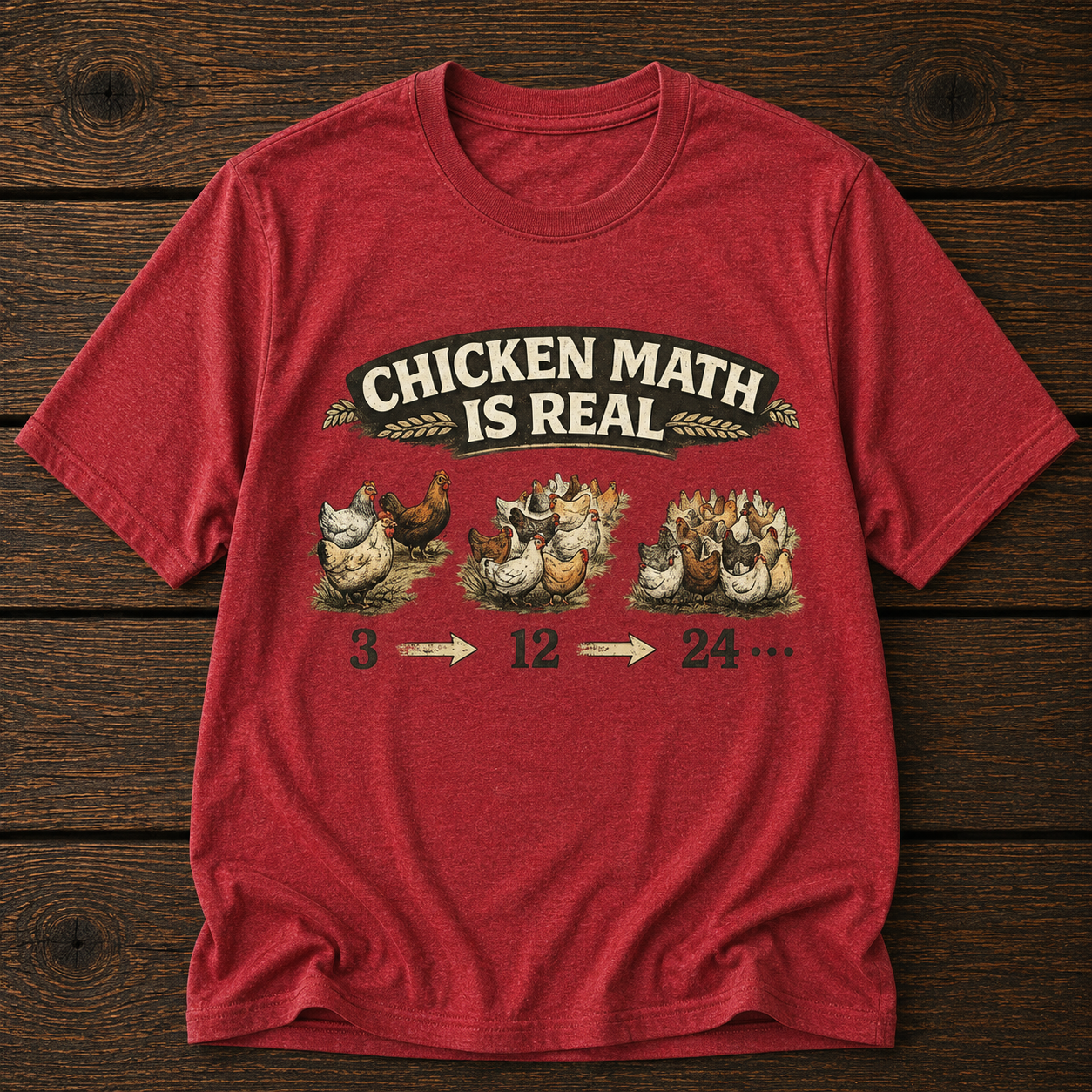 Chicken Math Is Real T-Shirt — Funny Farm Life Tee for Chicken Keepers